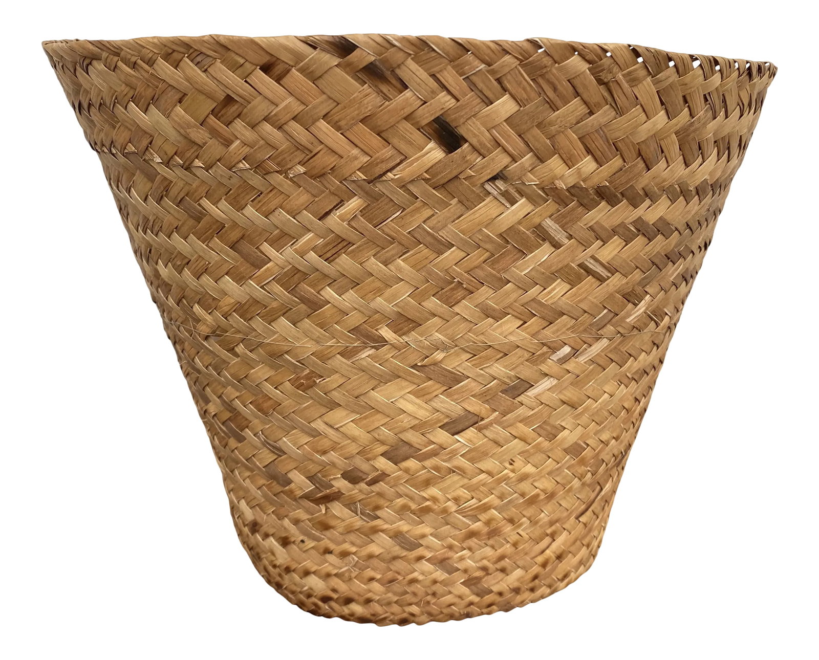 Hand Woven Rattan Wicker Grass Basket: Beachy natural hand woven rattan wicker grass storage basket; Made of natural materials. Great when used as a flower basket, bonsai holder, plant pot cover, catch-all, etc. Perfect for every corner of