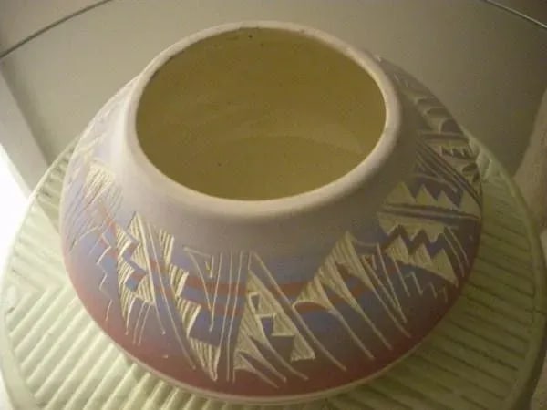 1980s D Lee Navajo Usa Santa Fe Nm Mesa Verde Pottery Hand Made Bowl - 2