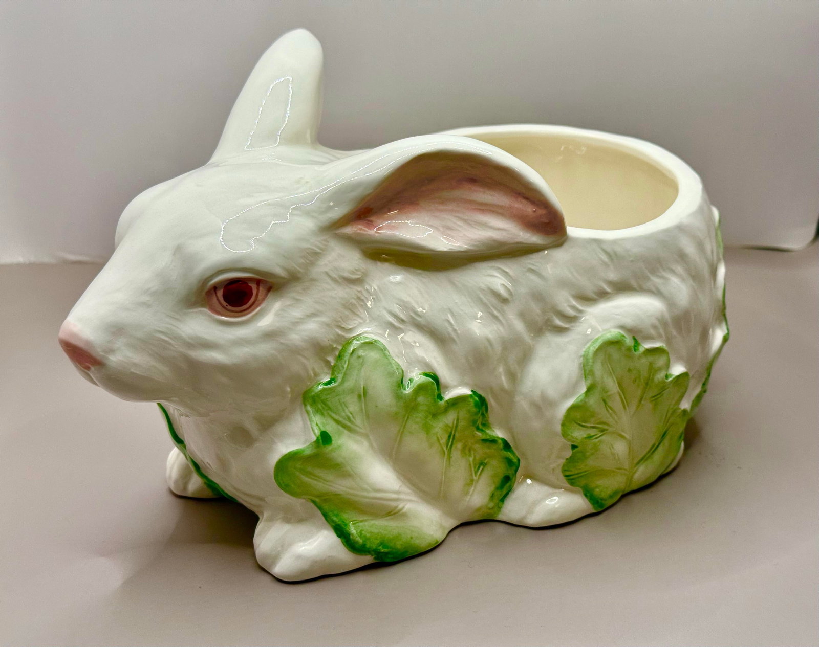 Vintage Hand Painted Bunny Rabbit Planter - 11