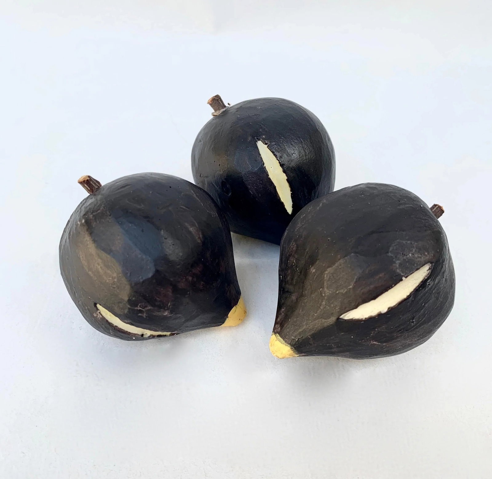 Vintage Carved Mission Figs - Set of 3 - 6