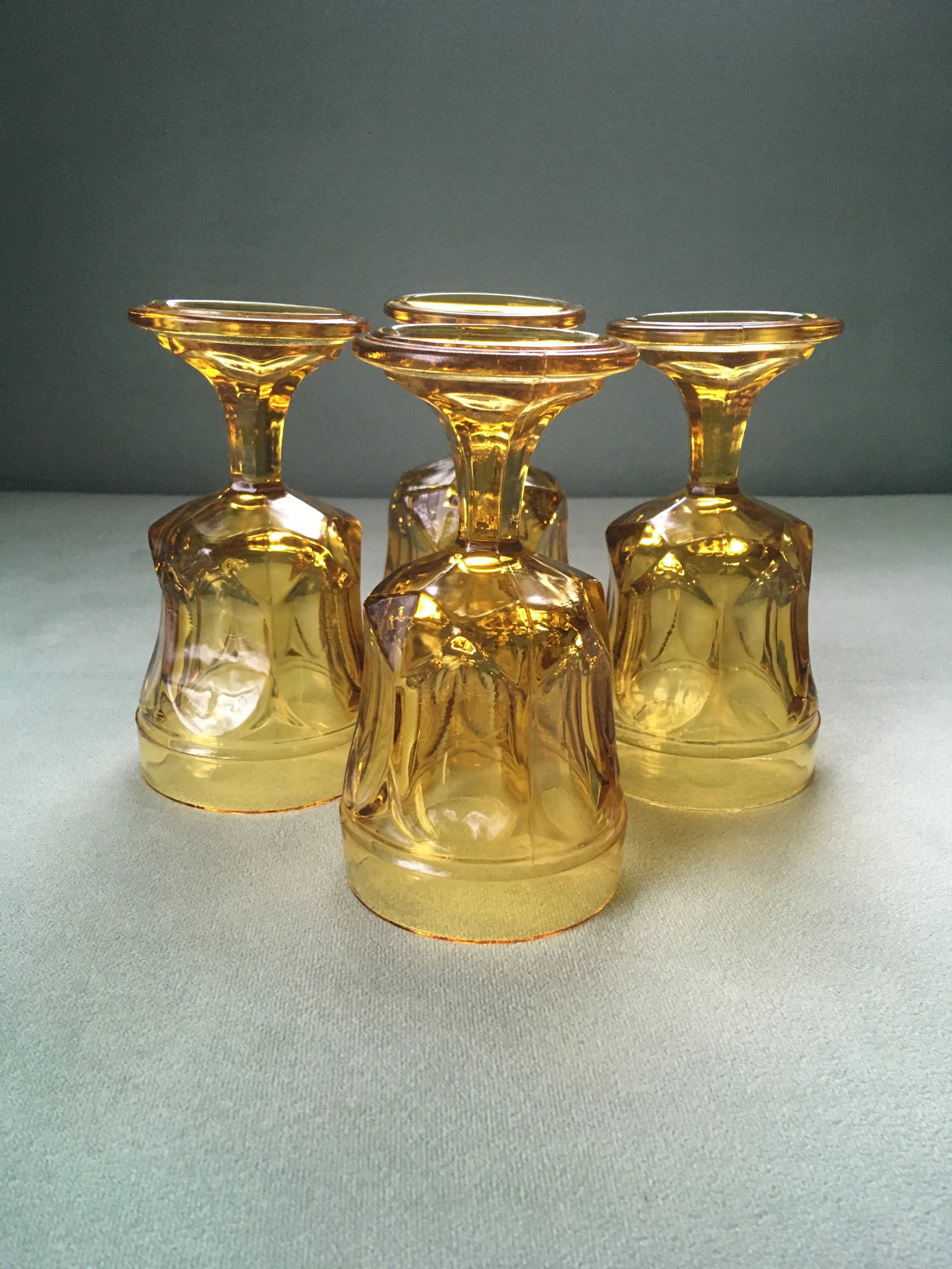 1960s Anchor Hocking Fairfield Amber Glass Wine Goblets- Set of 4 - 9