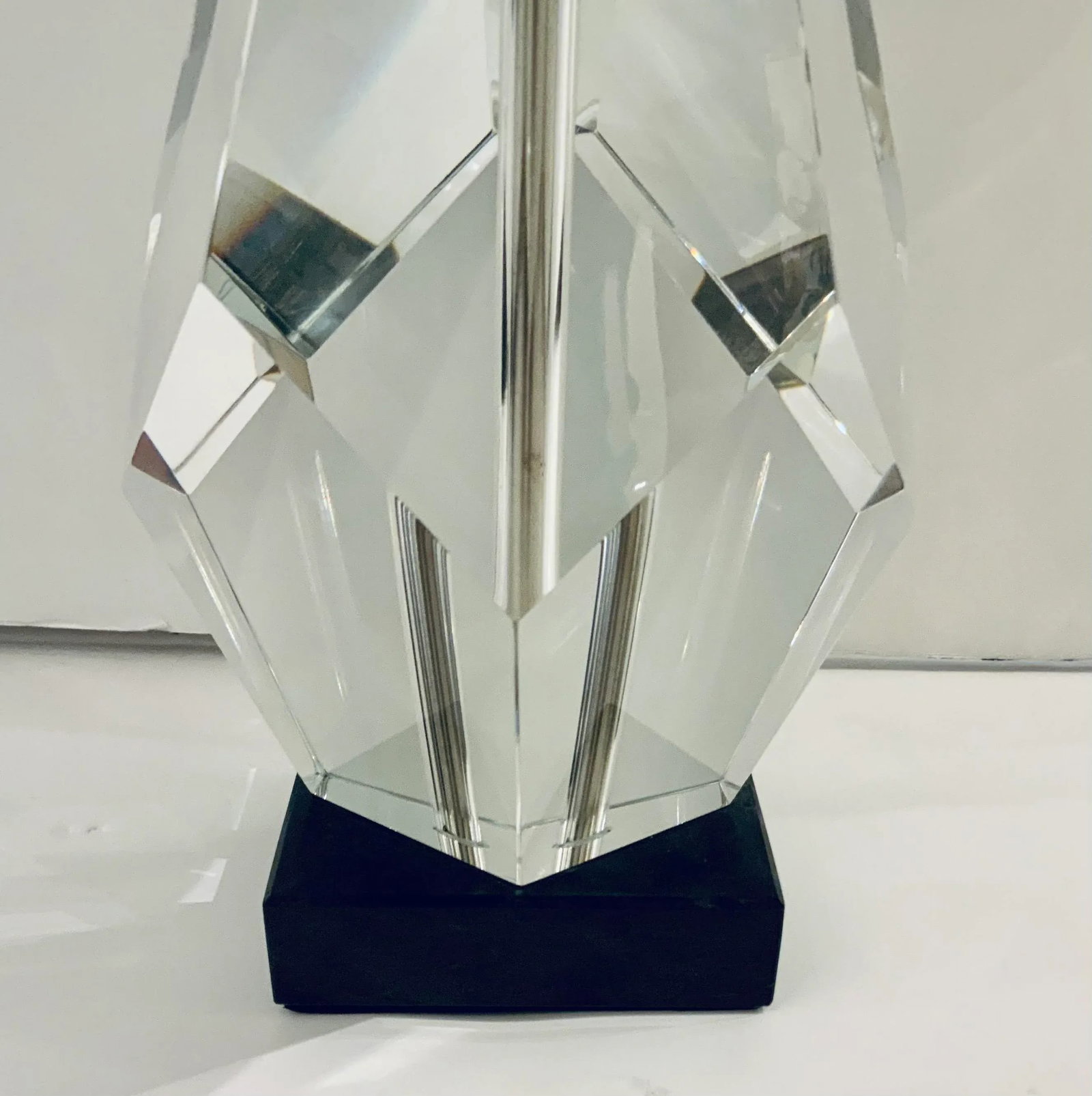 Global Views Modern Geometric Faceted Crystal Block Table Lamp - 2