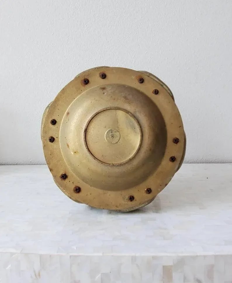 Mid-Century Asian Patinated Brass Swan Bowl - 9