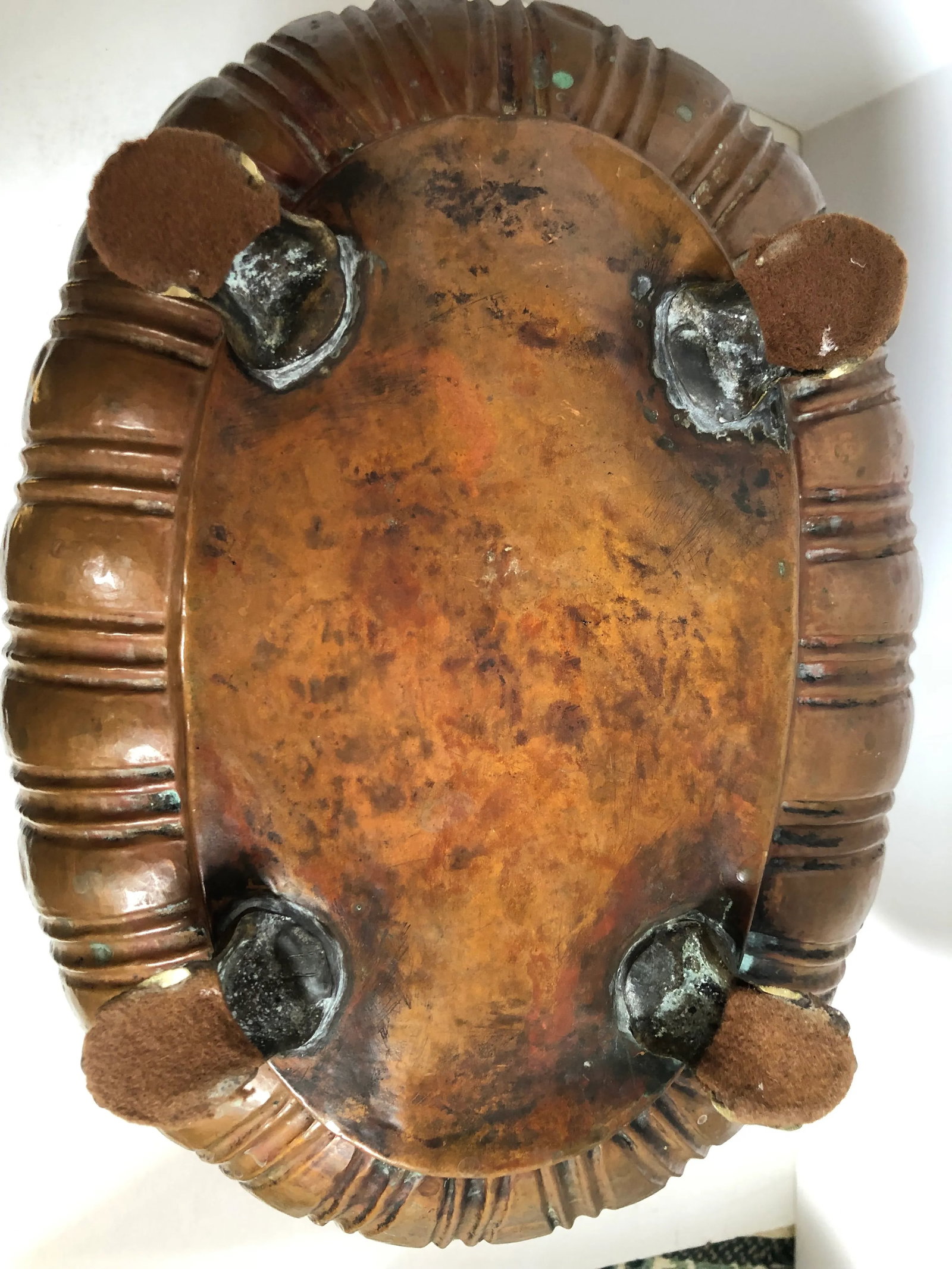 Copper Jardiniere With Liner - 9