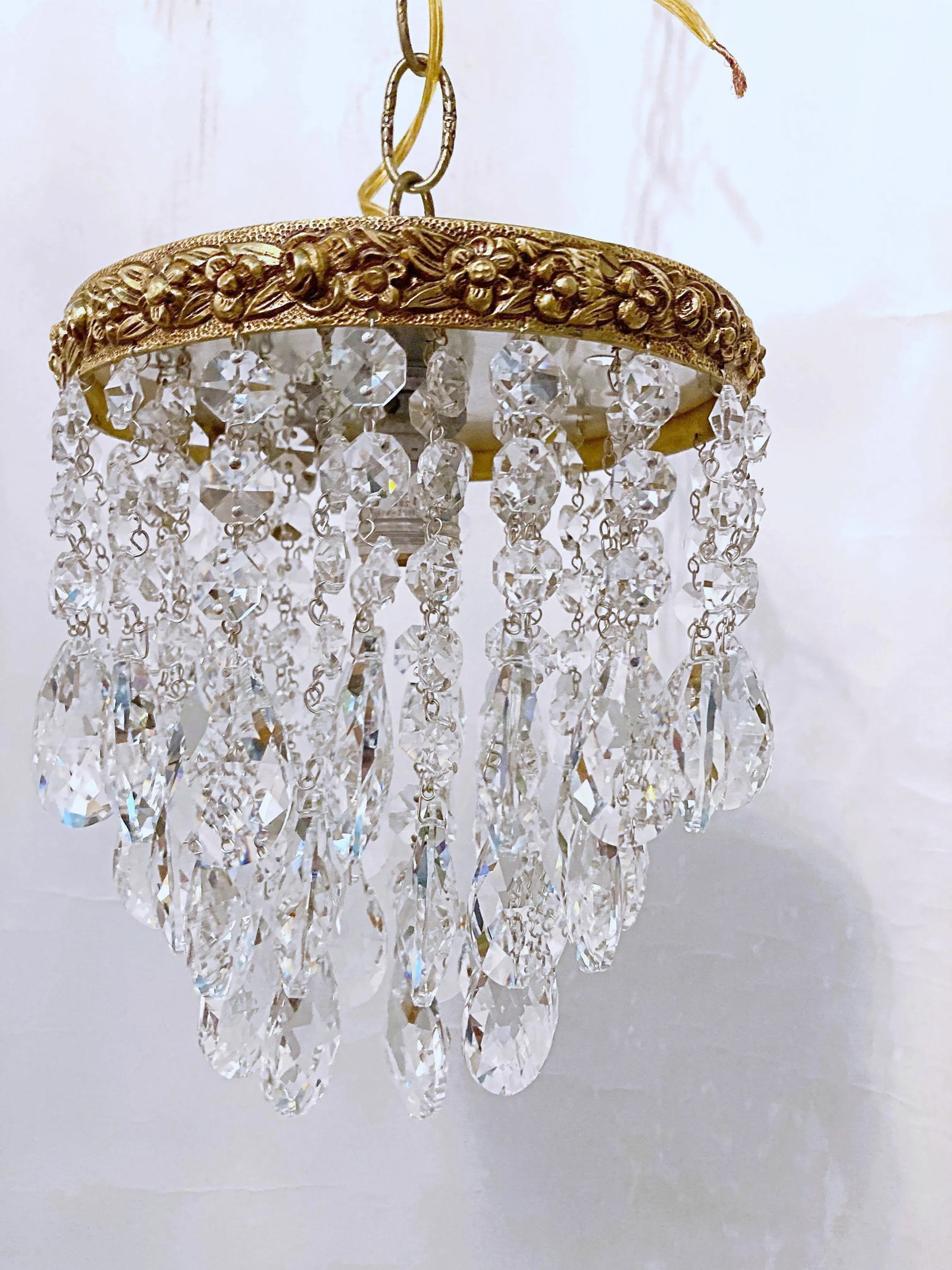 Antique 1920s Italian Bronze Upside Down Layered Chandelier - 2