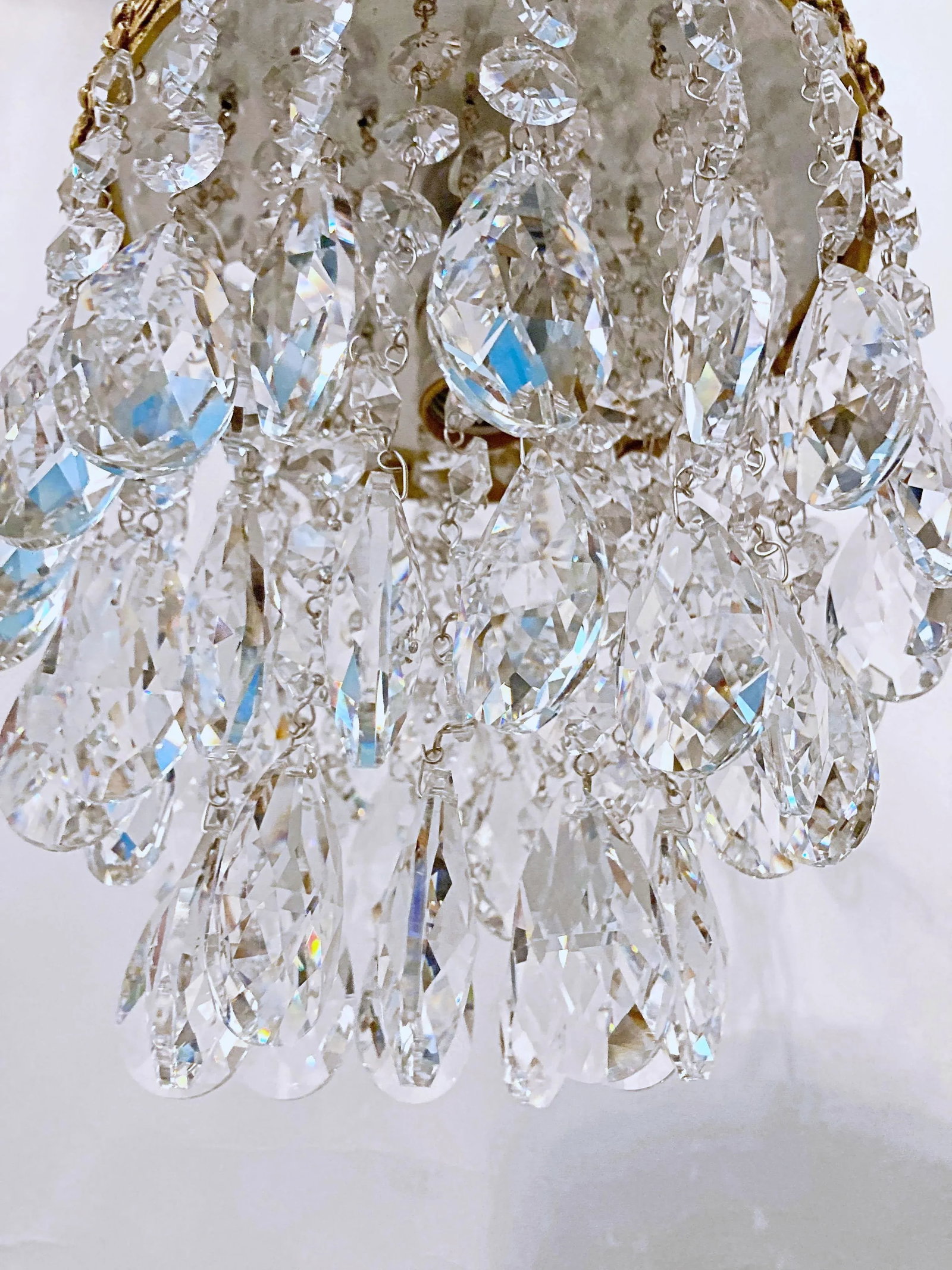 Antique 1920s Italian Bronze Upside Down Layered Chandelier - 3