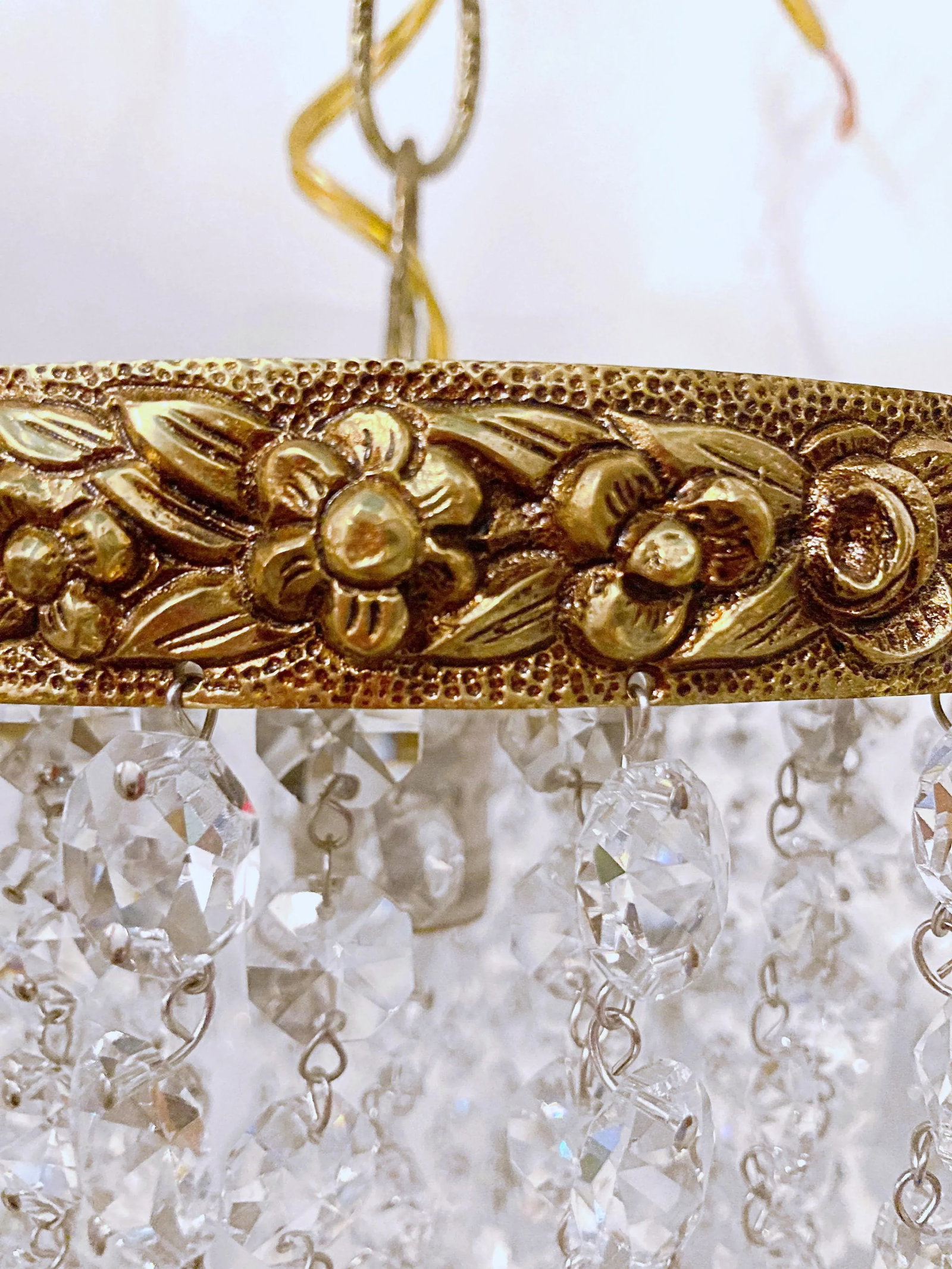 Antique 1920s Italian Bronze Upside Down Layered Chandelier - 6