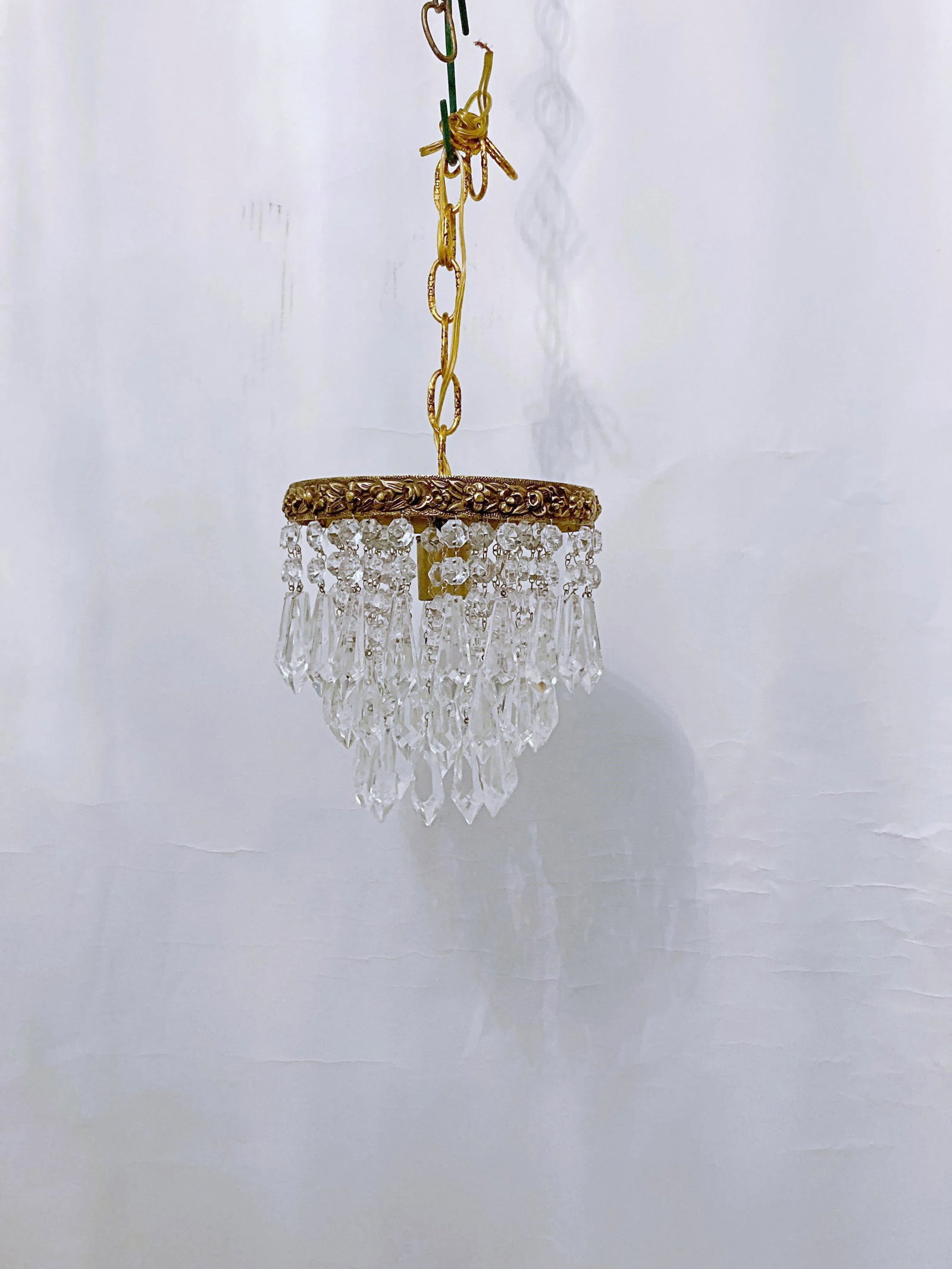 Antique 1920s Italian Bronze Upside Down Layered Chandelier - 2