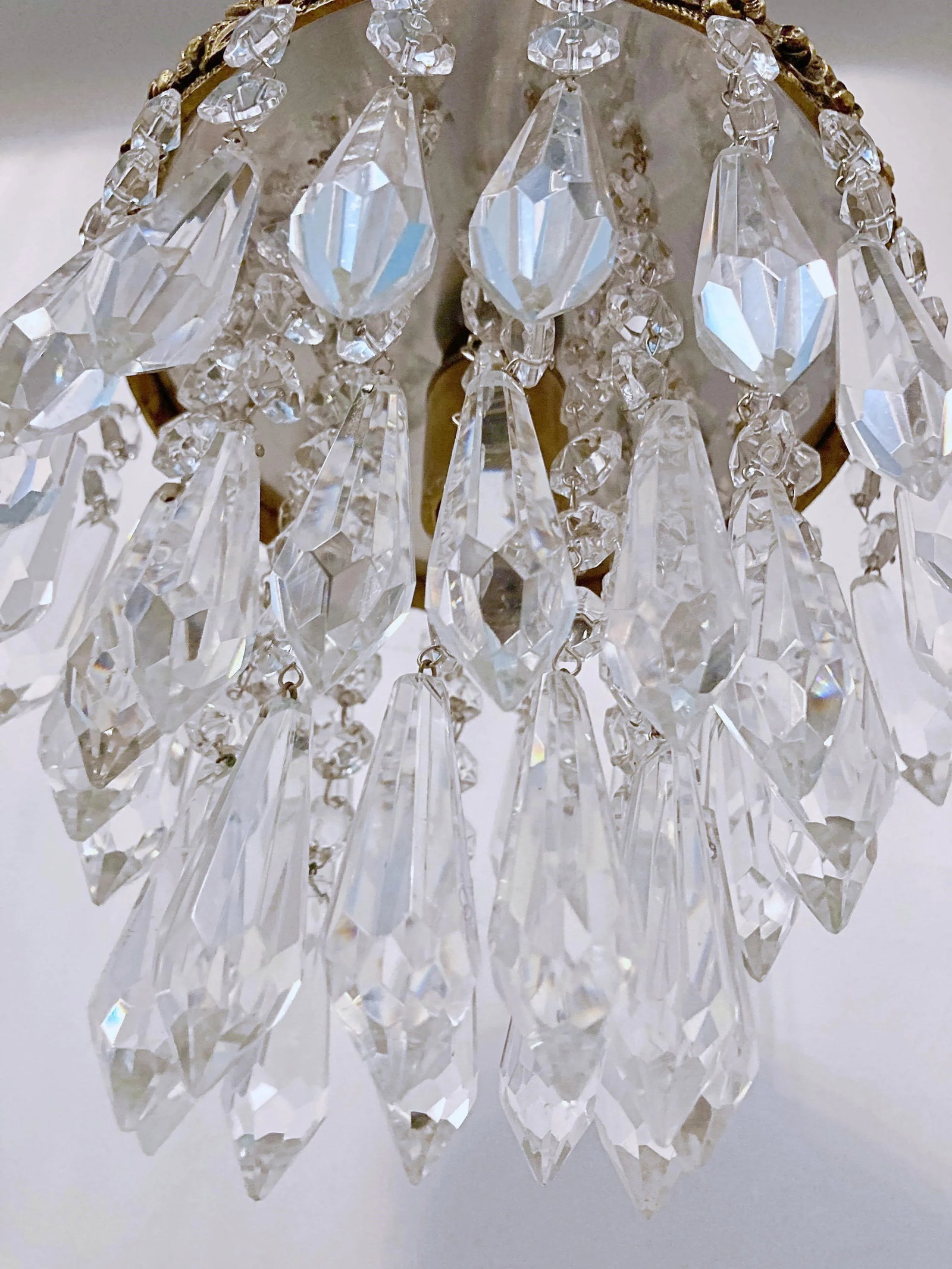 Antique 1920s Italian Bronze Upside Down Layered Chandelier - 5