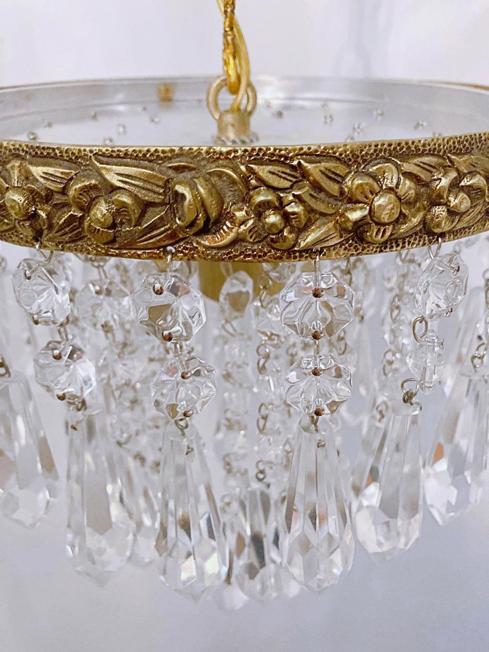 Antique 1920s Italian Bronze Upside Down Layered Chandelier - 6