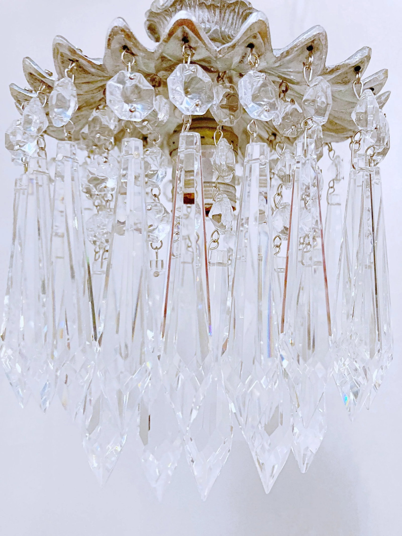 1950s Italian Silver Upside Down Layered Cake Chandelier - 3