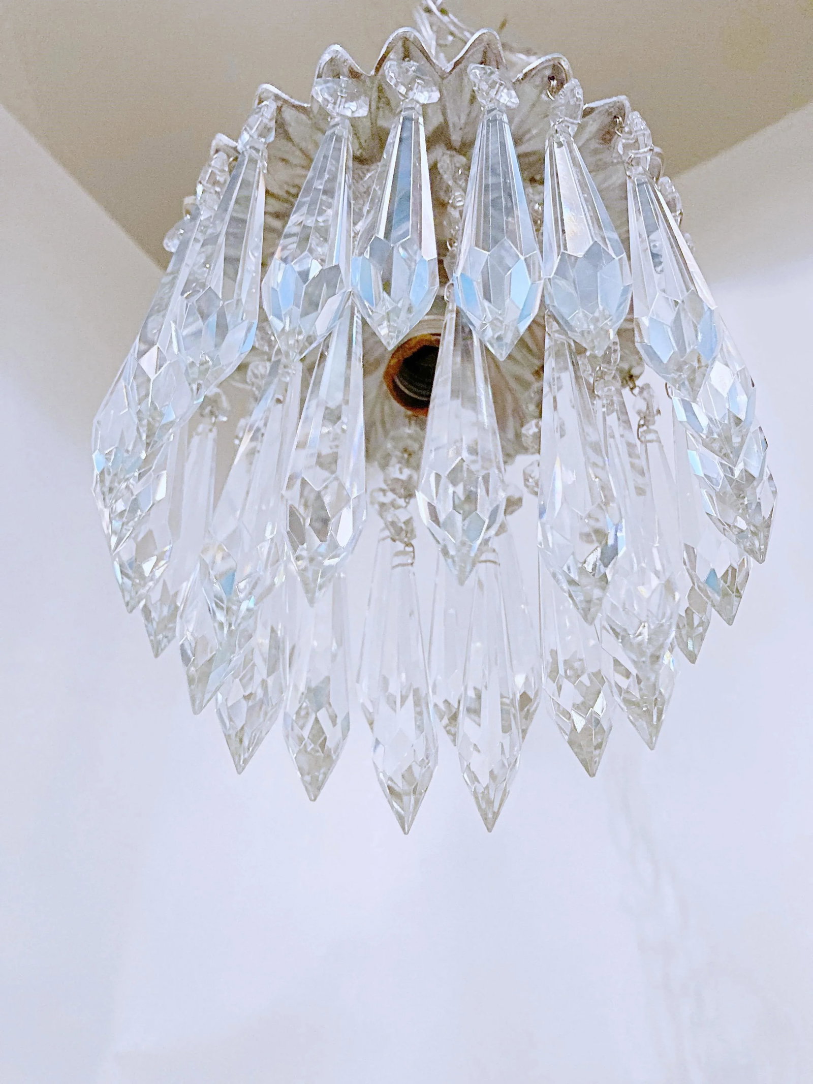 1950s Italian Silver Upside Down Layered Cake Chandelier - 4