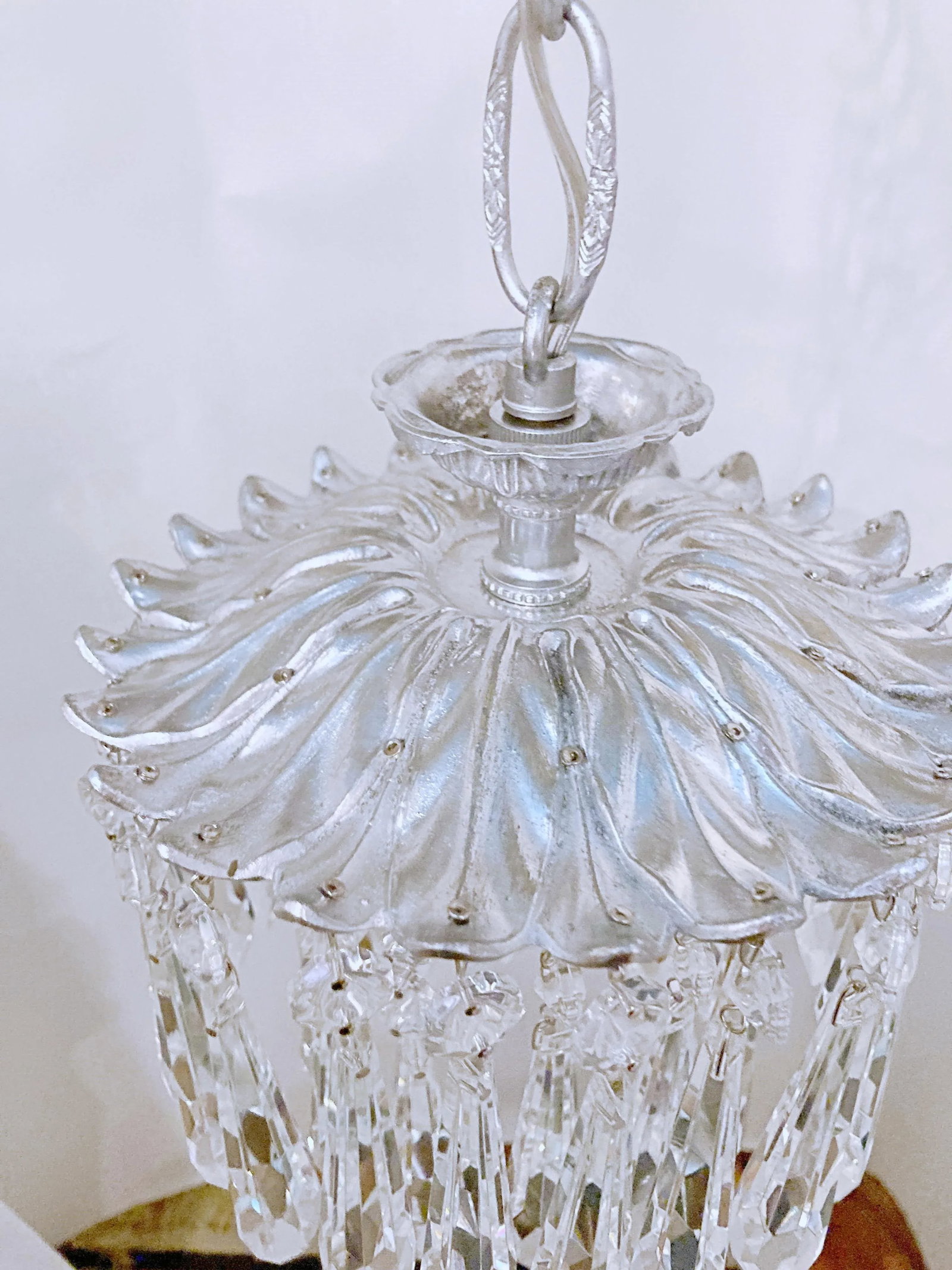 1950s Italian Silver Upside Down Layered Cake Chandelier - 6