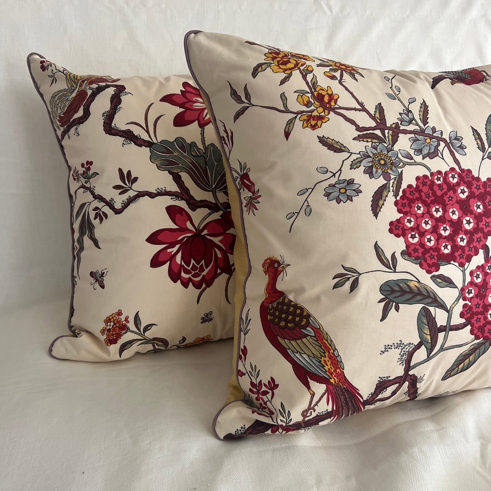 Custom Designer Manuel Canovas Bidaine Pillows With Down Inserts- A Pair - 3