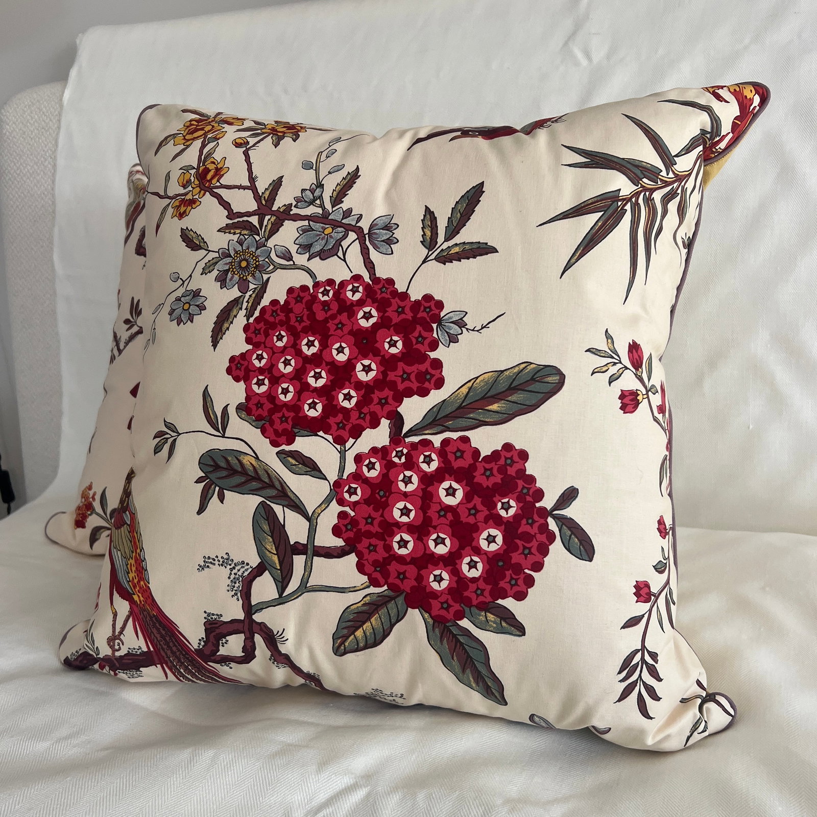 Custom Designer Manuel Canovas Bidaine Pillows With Down Inserts- A Pair - 5
