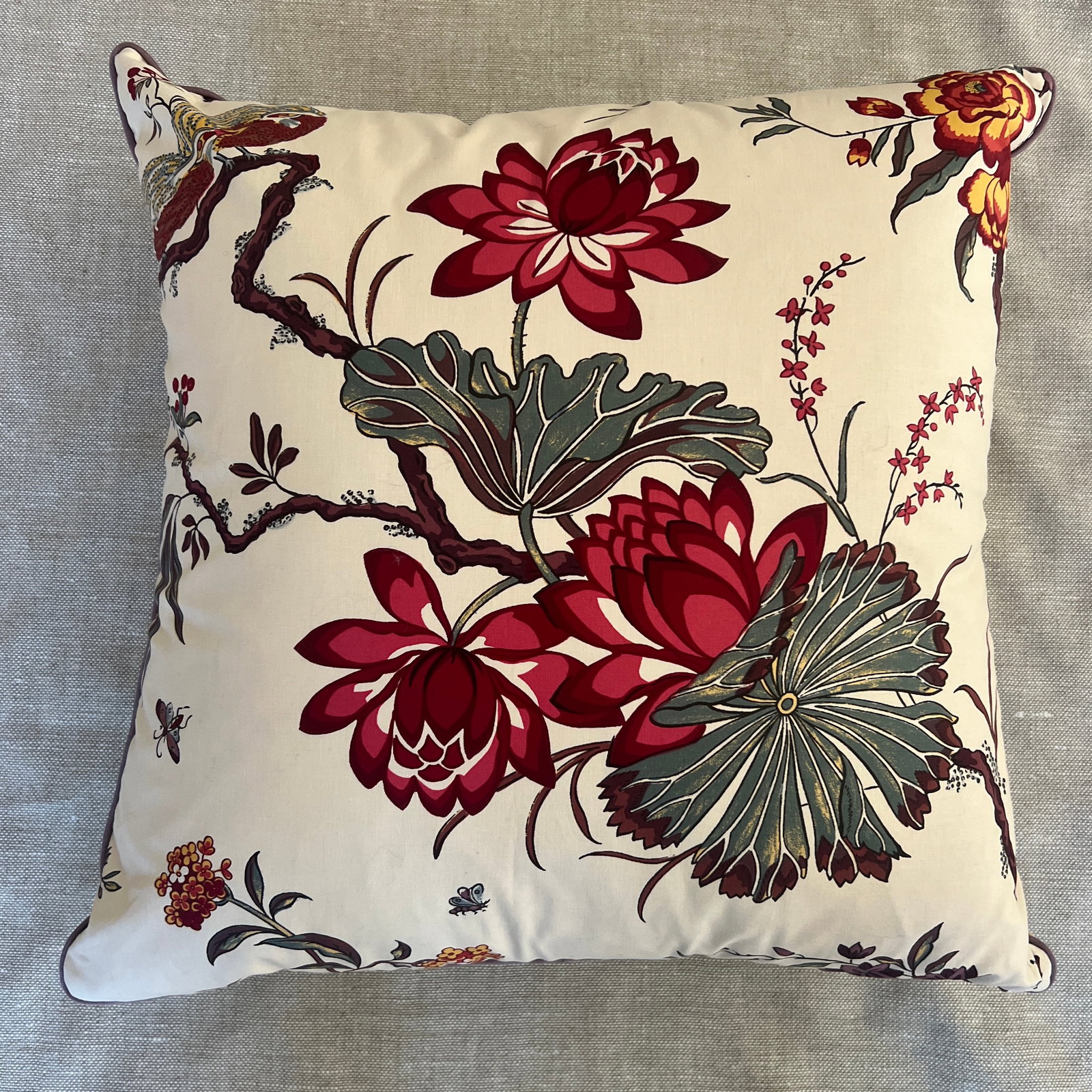 Custom Designer Manuel Canovas Bidaine Pillows With Down Inserts- A Pair - 9