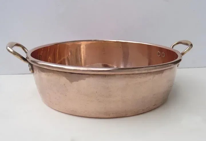 English Very Copper Cream Preserves Pan Pot by Benham & Froud Retailed by Harrods London - 2