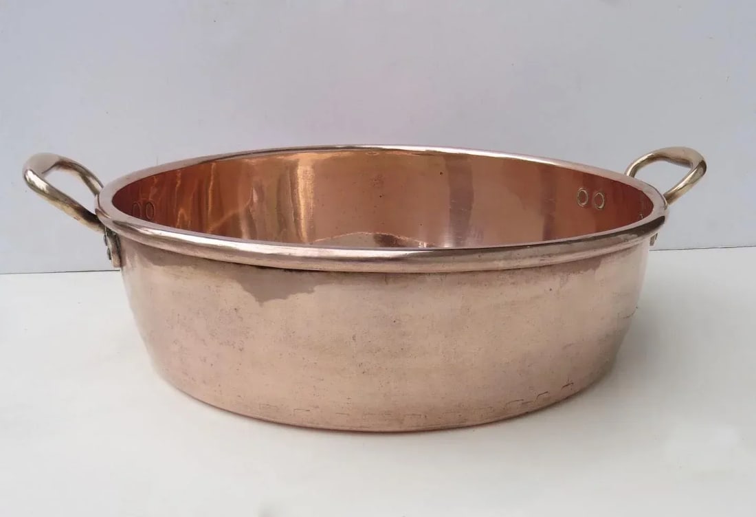 English Very Copper Cream Preserves Pan Pot by Benham & Froud Retailed by Harrods London - 3