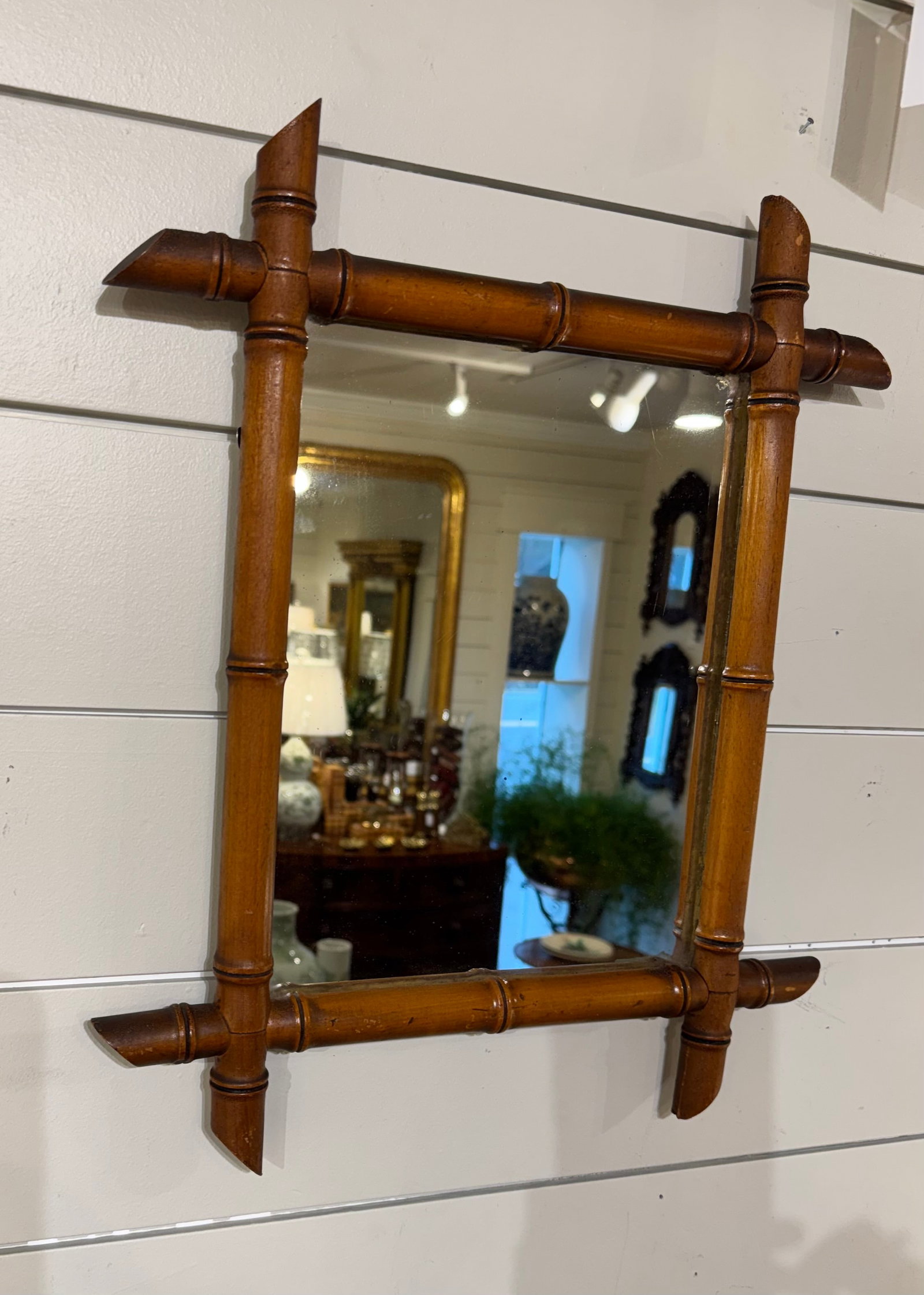 19th Century French Bamboo Wall Mirror - 2