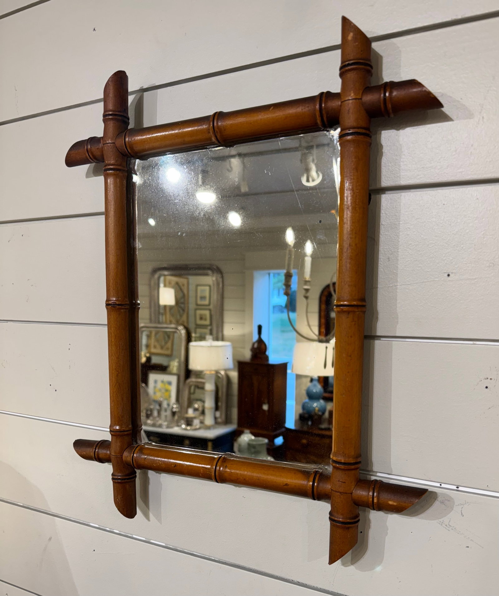 19th Century French Bamboo Wall Mirror - 4