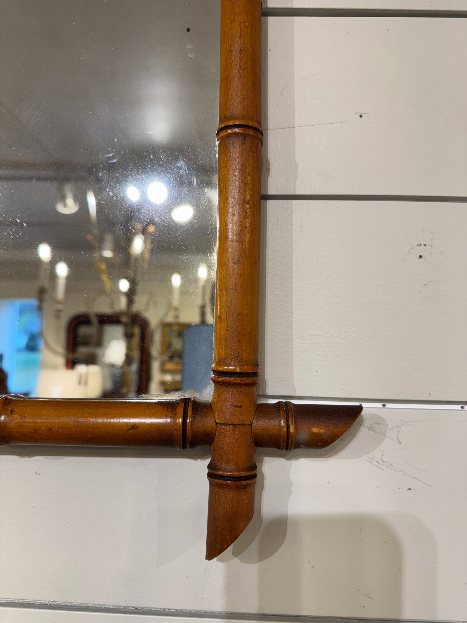 19th Century French Bamboo Wall Mirror - 5