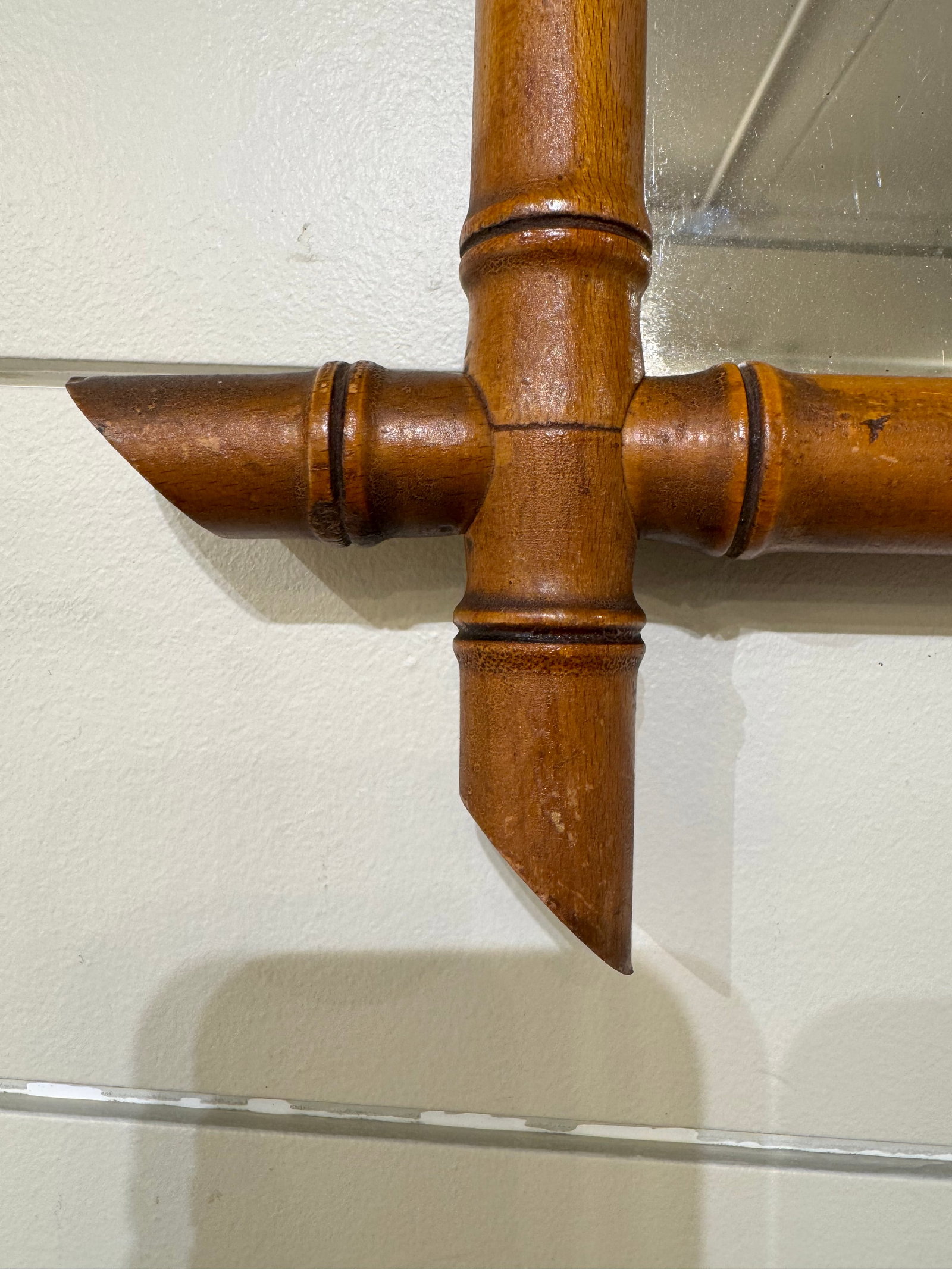 19th Century French Bamboo Wall Mirror - 6