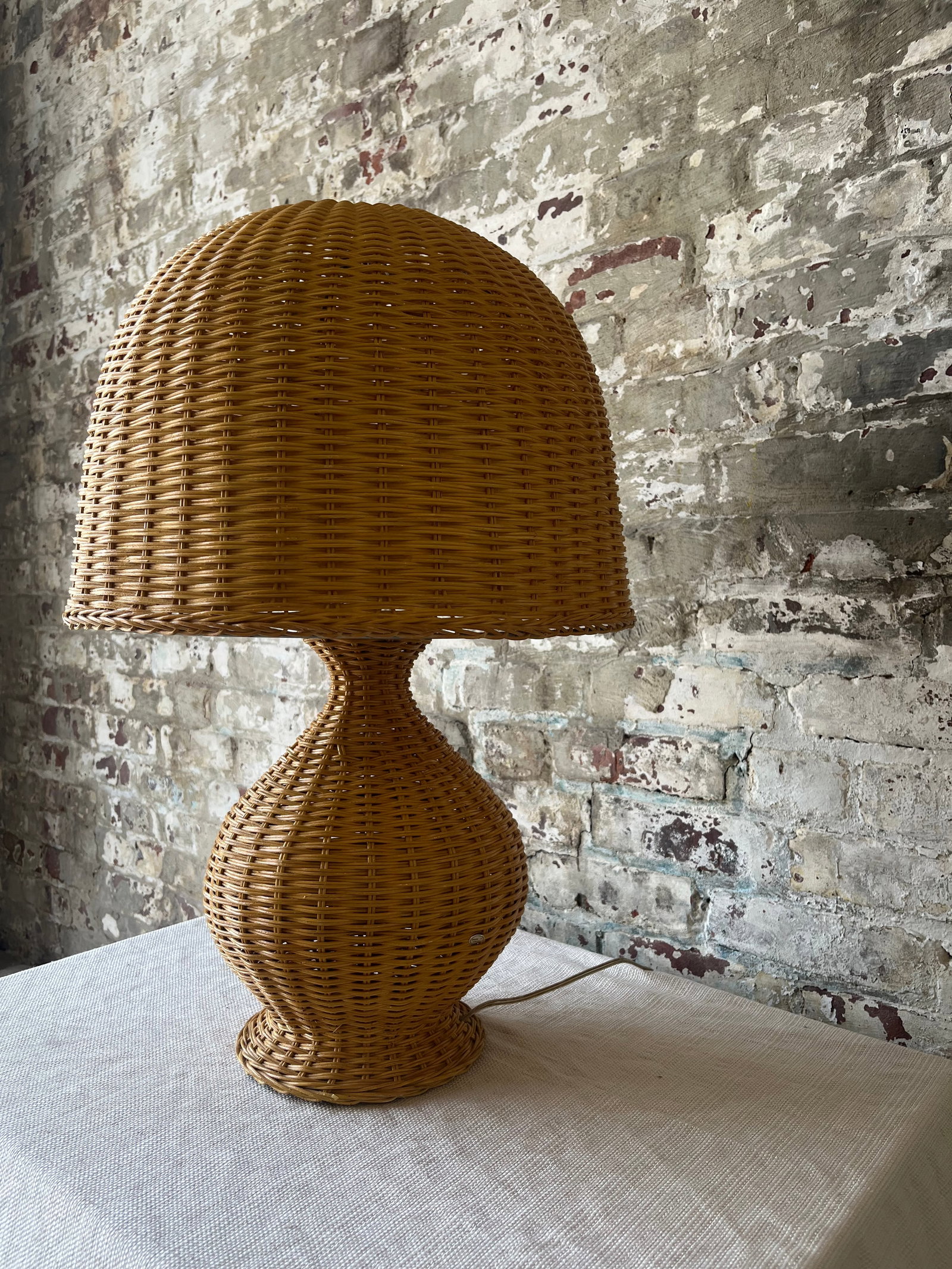 1960s Large Wicker Lamp - 2