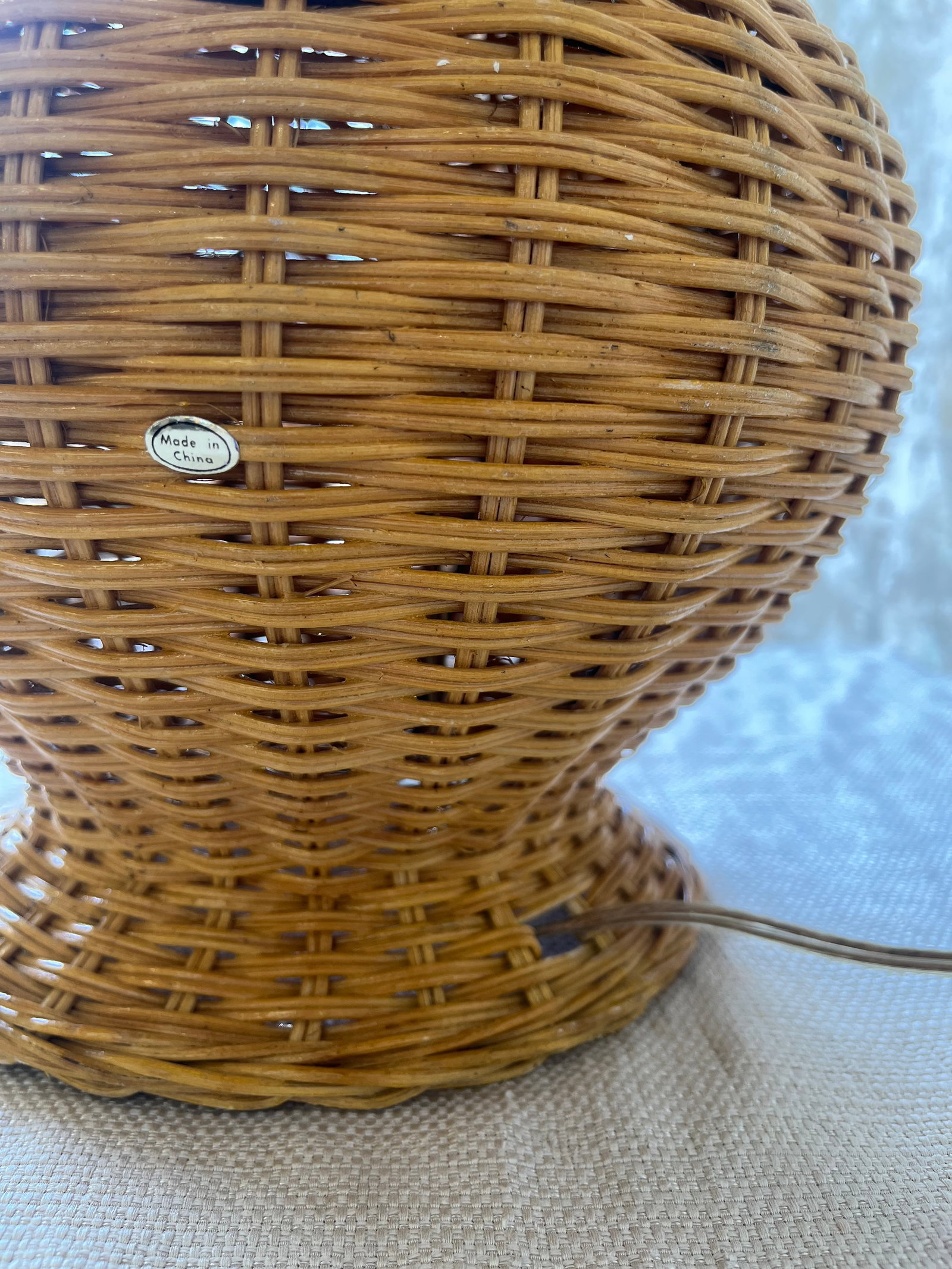 1960s Large Wicker Lamp - 5