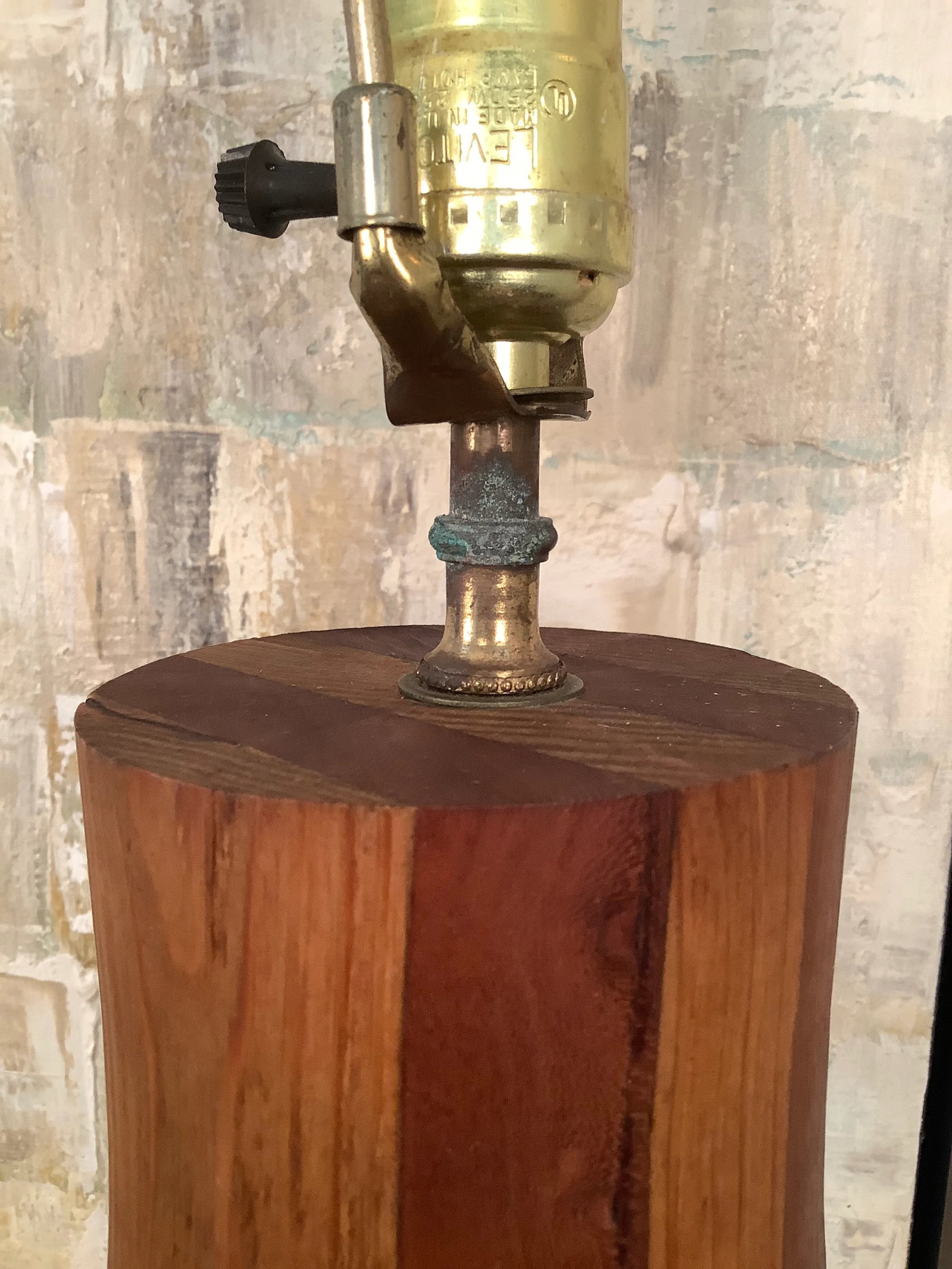 Vintage Late 20th Century Tall Handmade Wood Lamp - 2