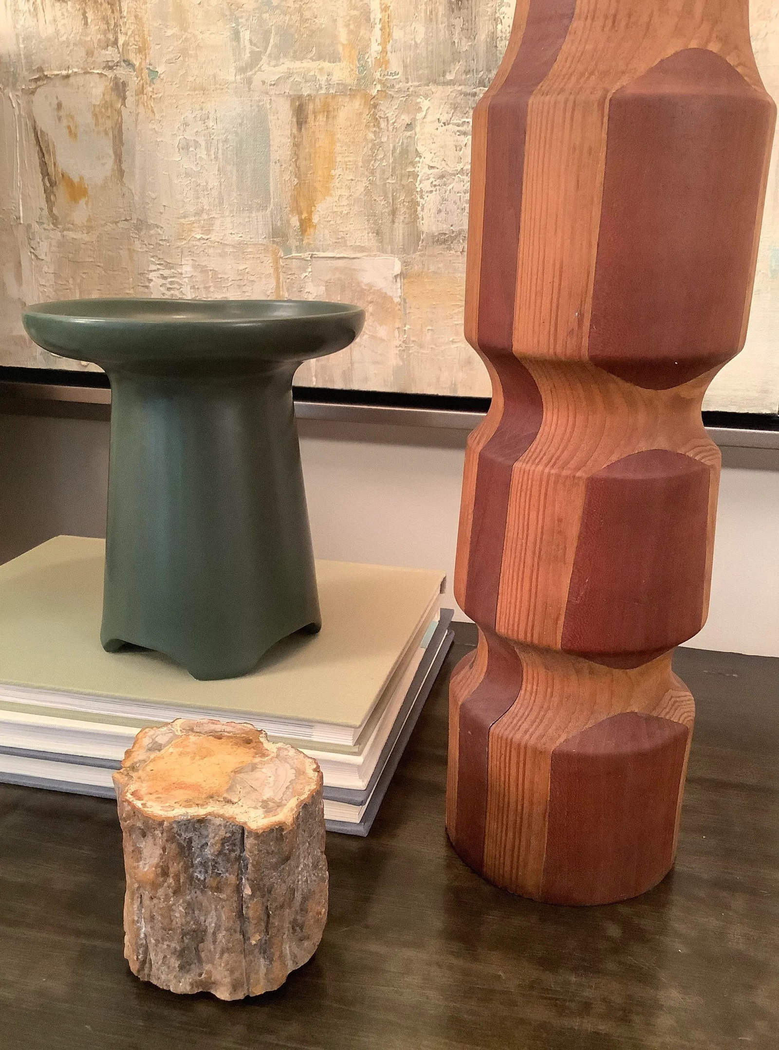 Vintage Late 20th Century Tall Handmade Wood Lamp - 9