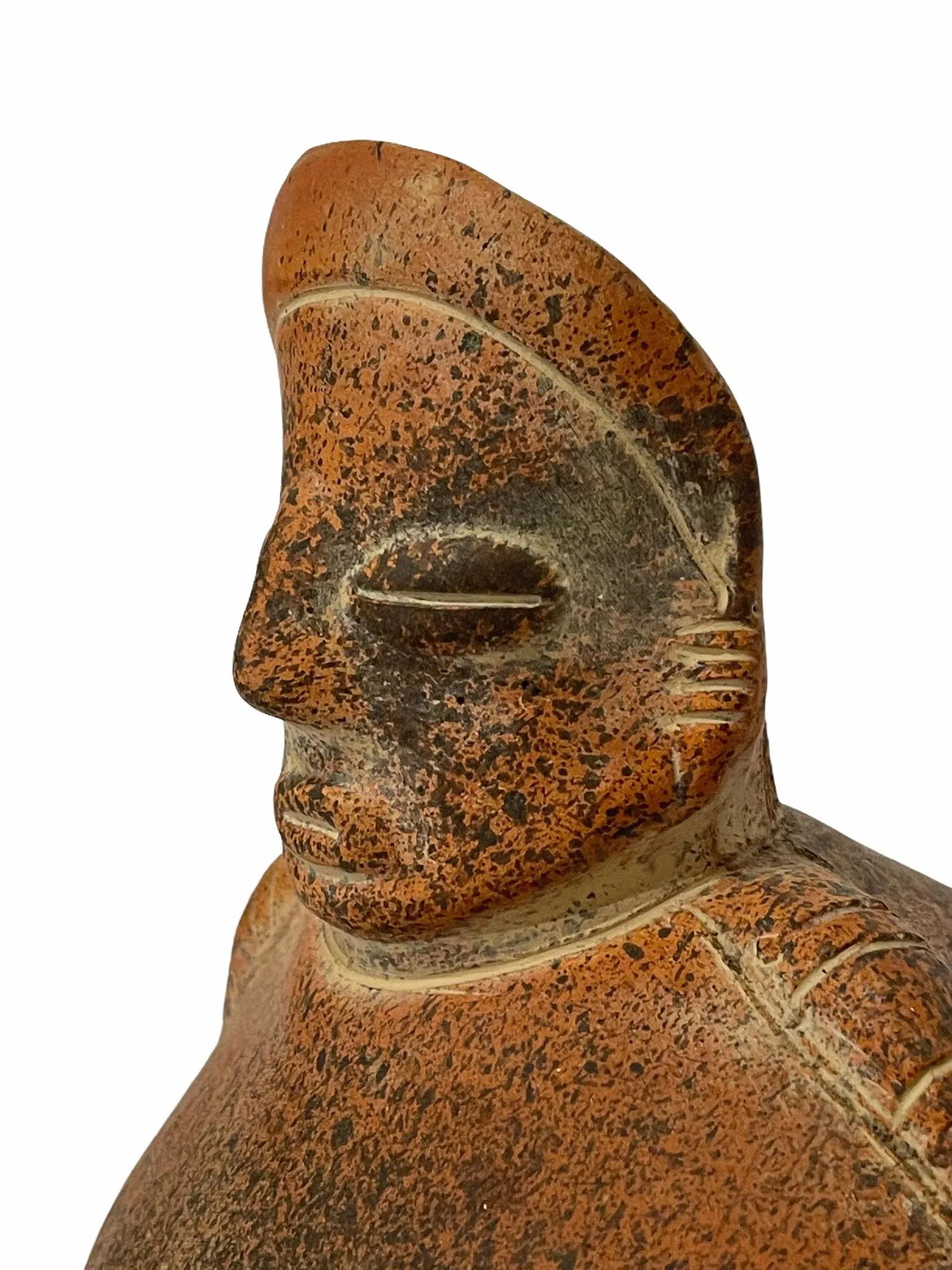 Vintage Hand-Sculpted Ceramic South American Pre Colombian-Style Vase - 2