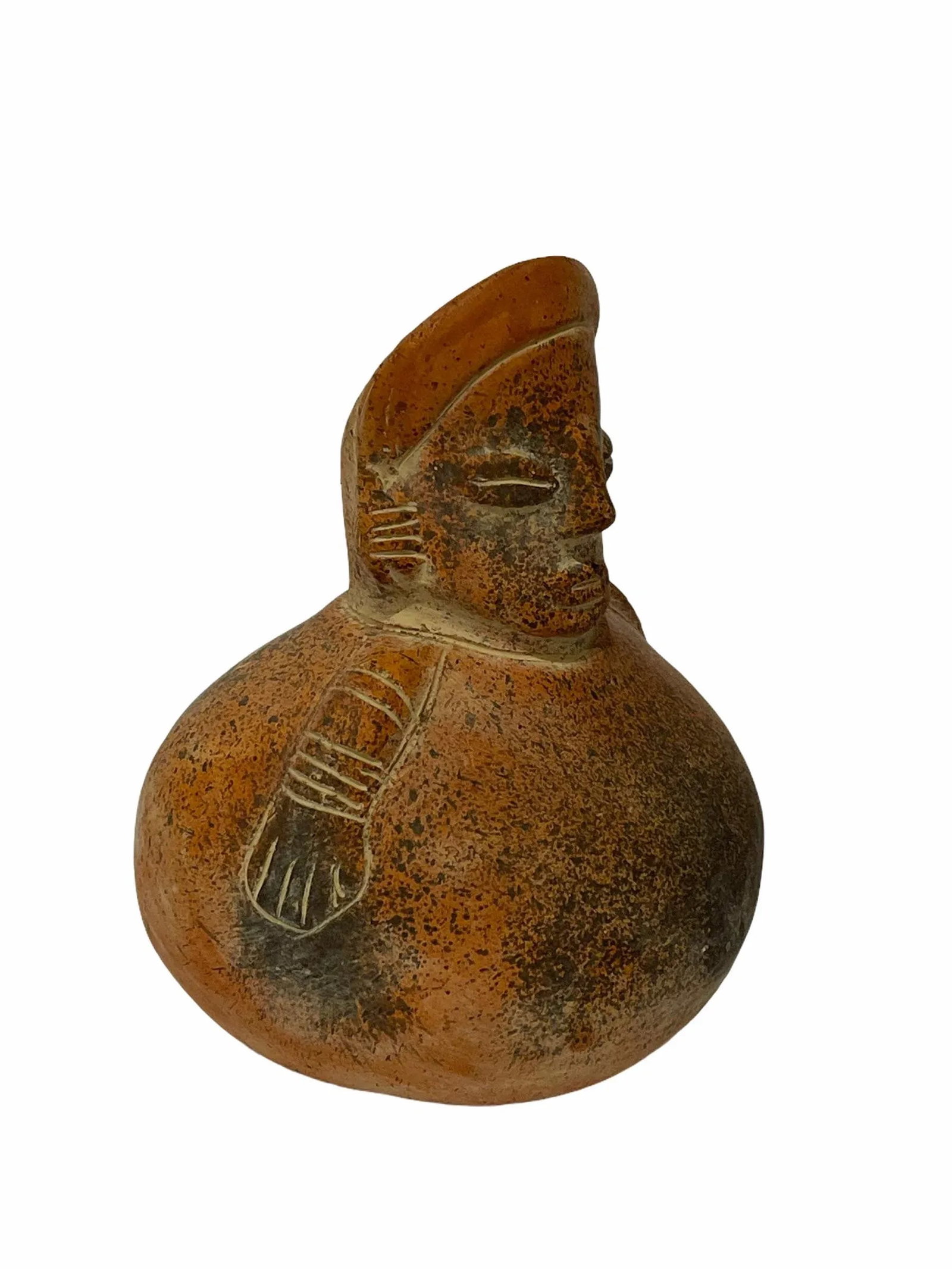 Vintage Hand-Sculpted Ceramic South American Pre Colombian-Style Vase - 5