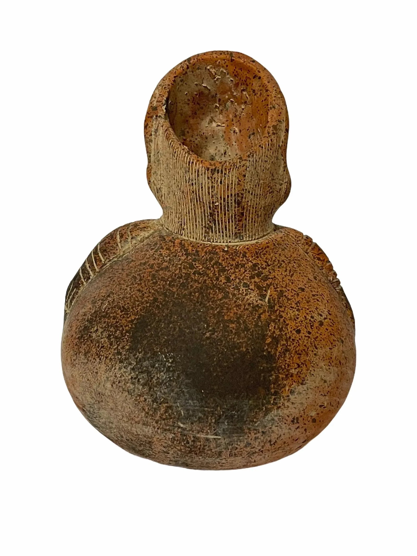 Vintage Hand-Sculpted Ceramic South American Pre Colombian-Style Vase - 8