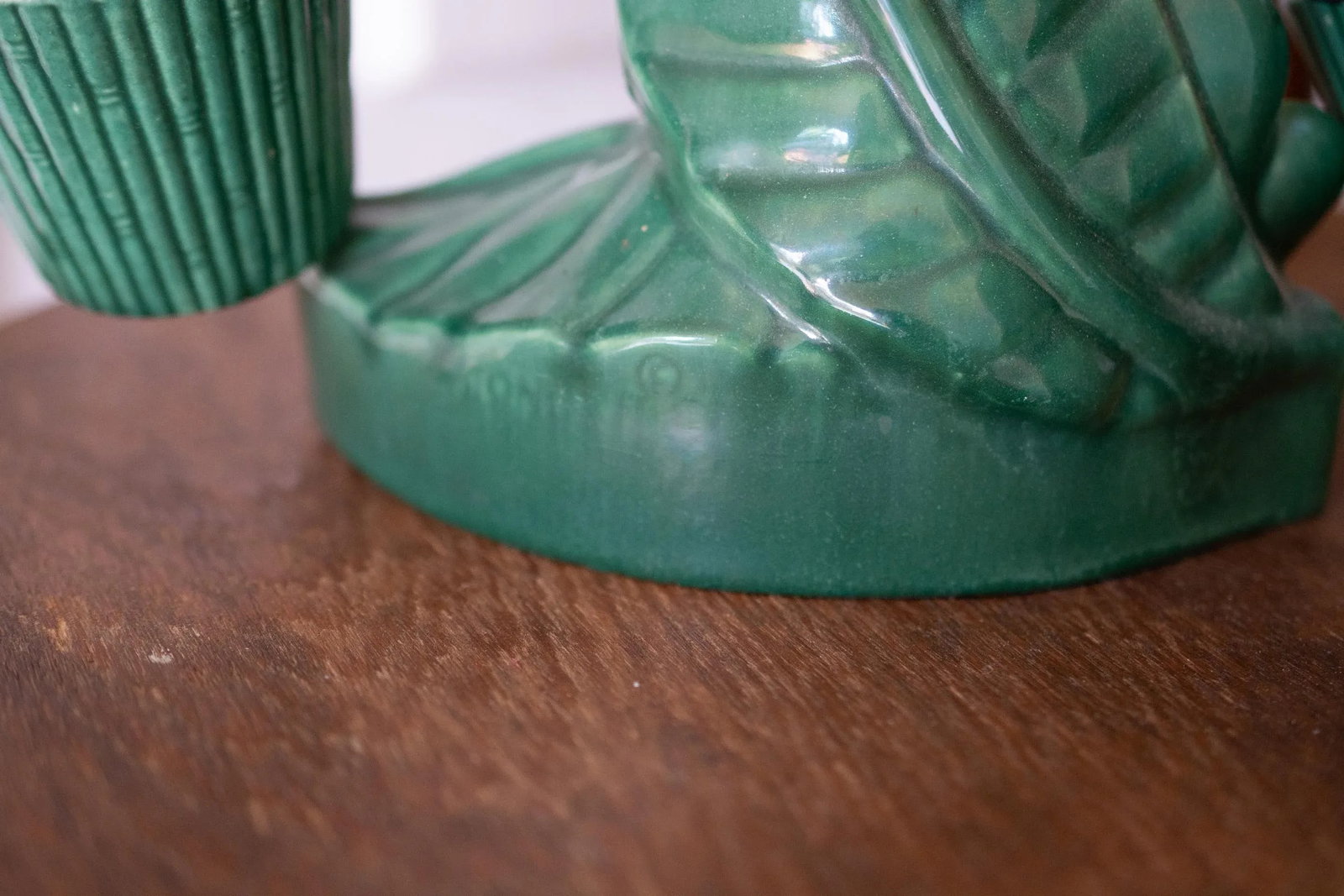 1940s Vintage Gonder Ceramic Pottery Green Female Libra Sculpture - 6