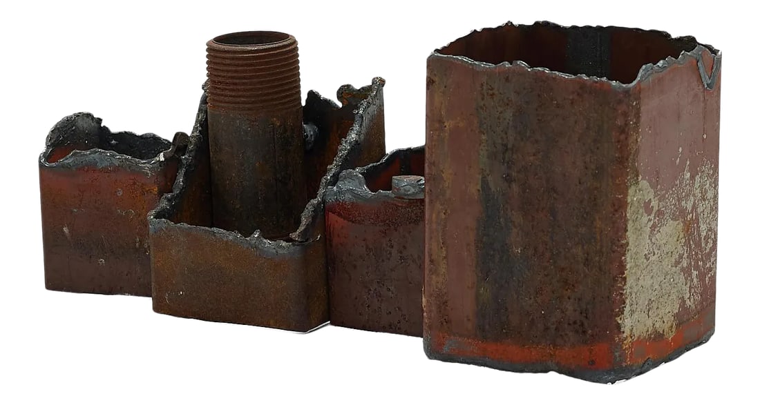 Welded Brutalist Desktop Organizer or Sculpture (1 of 5)