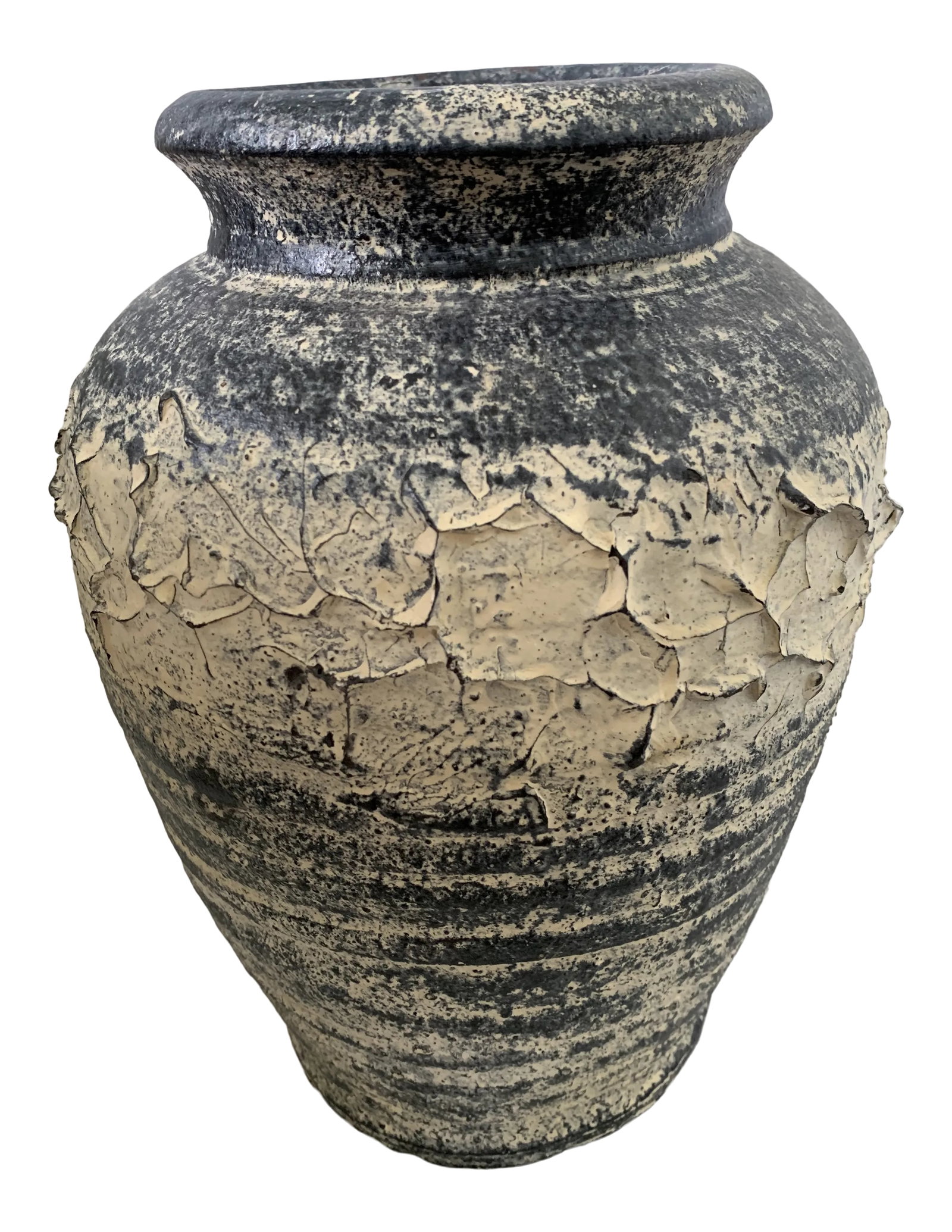 Vintage Rustic Clay Pottery Vase: Vintage Pottery Beautiful and rich in character, this vintage pot adds just the right amount of texture + warmth where you need it. Stunning faded clay unglazed finish with warm accents. Condition: Im