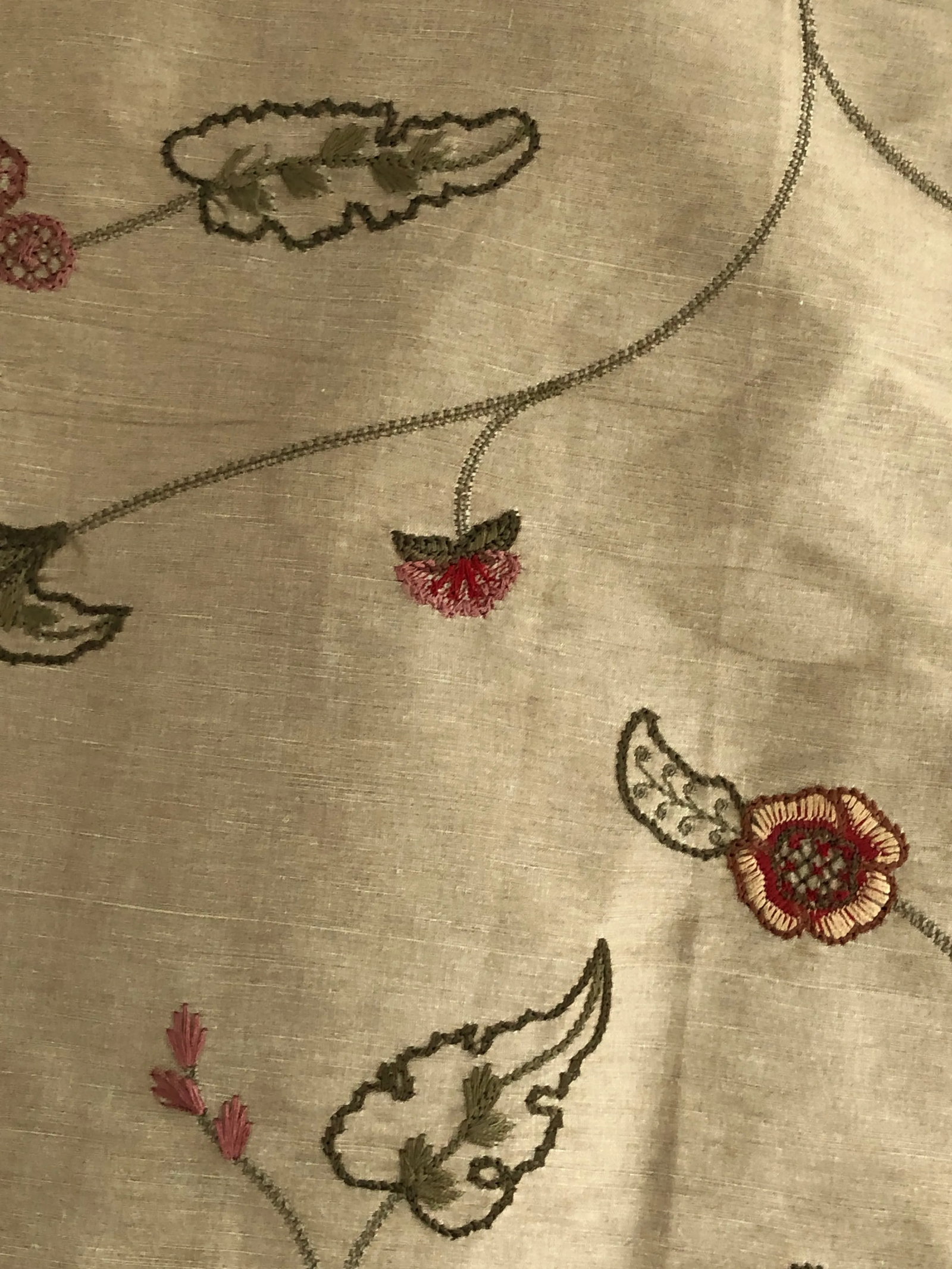 James Hare Silk Embroidery Fabric- 2.75 Yards in Soft Green - 6