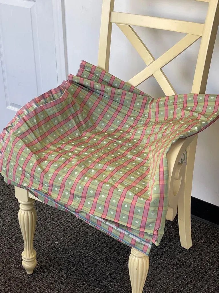 Manuel Canovas Pink & Green Plaid Floral Fabric- 4 Yards - 2