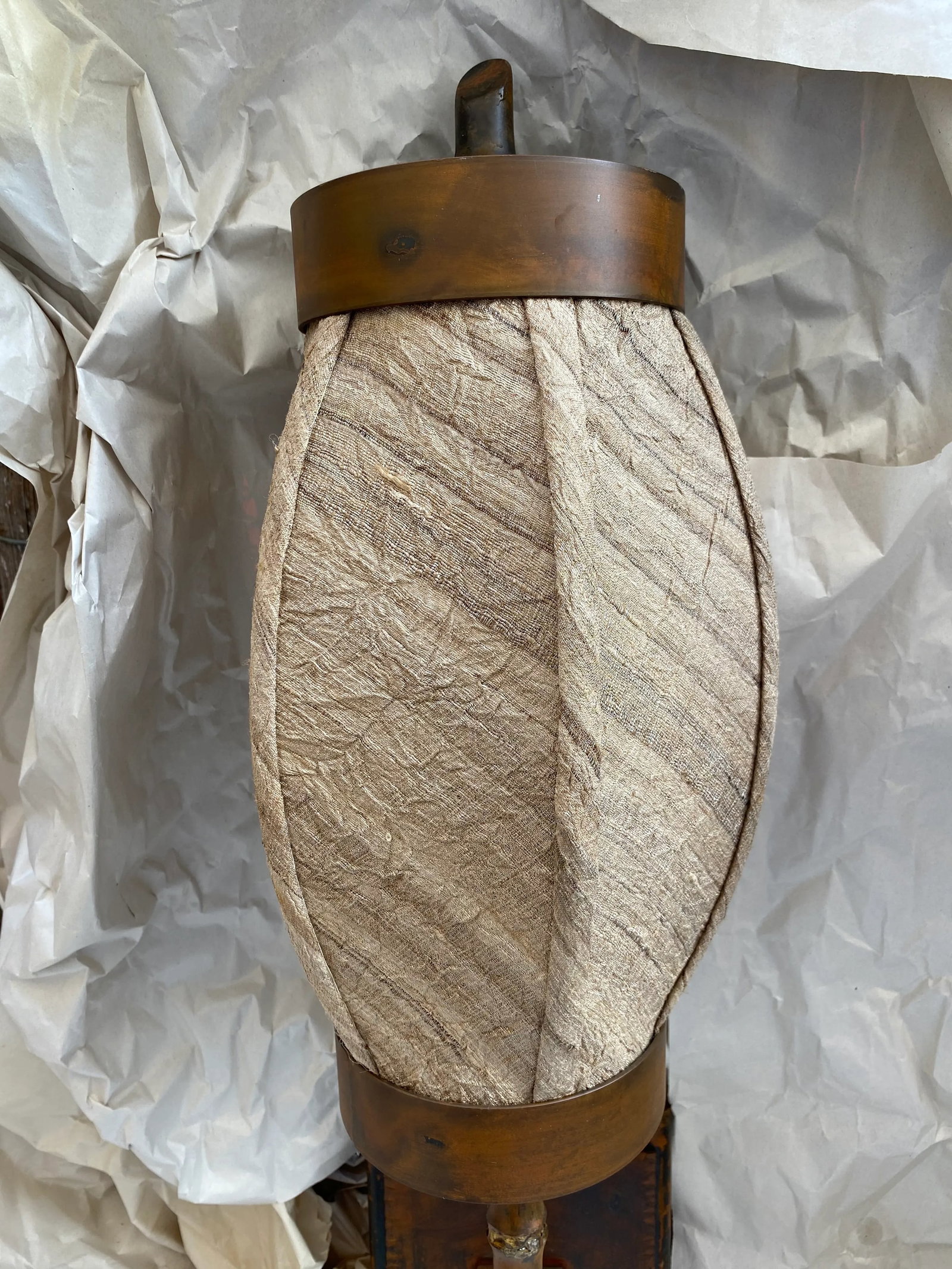 Aged Bronze Bamboo Form Lantern Wall Sconce - 2