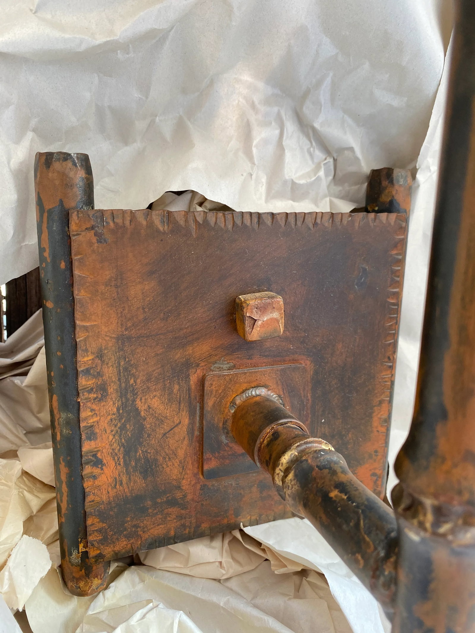 Aged Bronze Bamboo Form Lantern Wall Sconce - 3