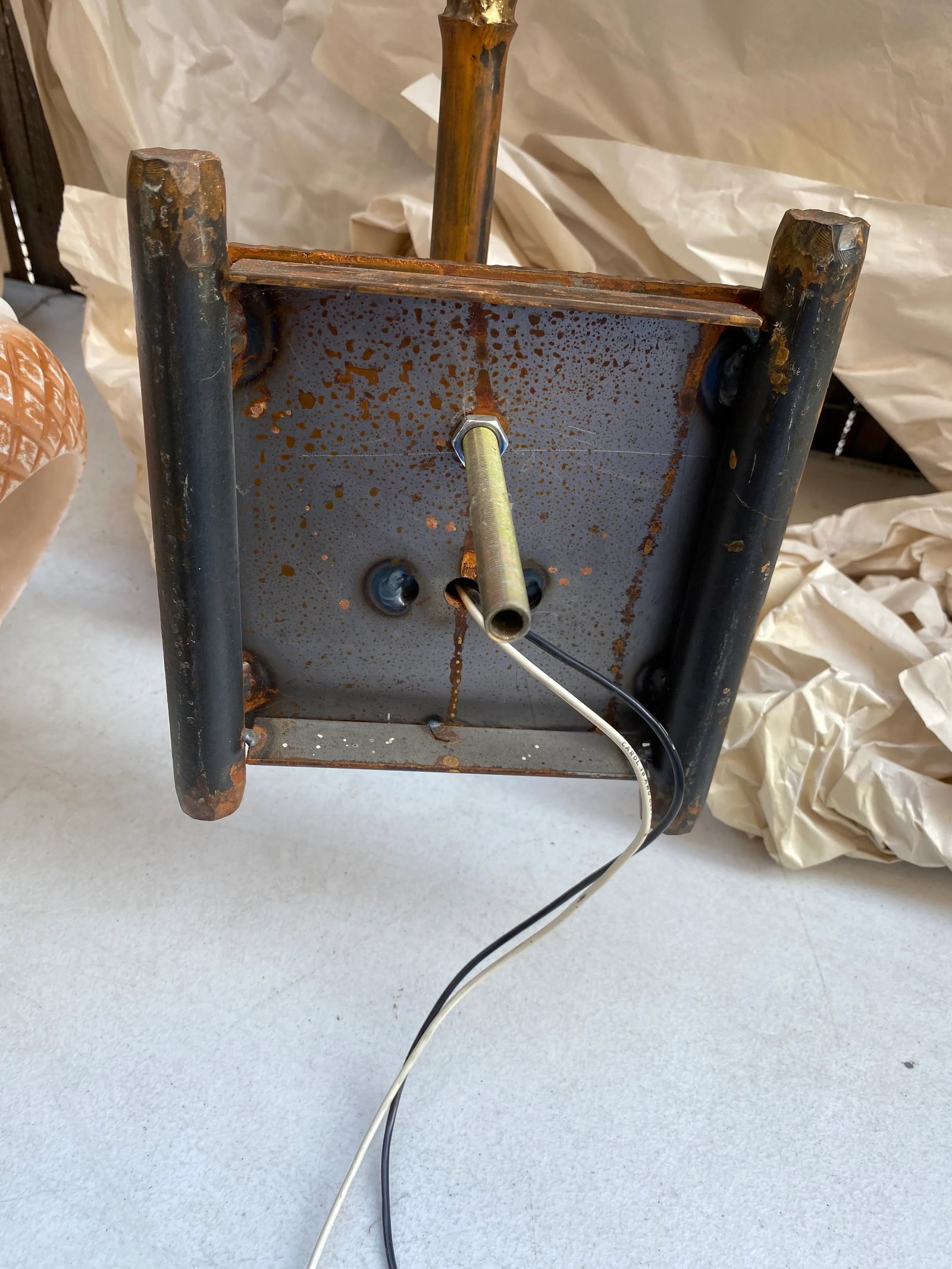 Aged Bronze Bamboo Form Lantern Wall Sconce - 8