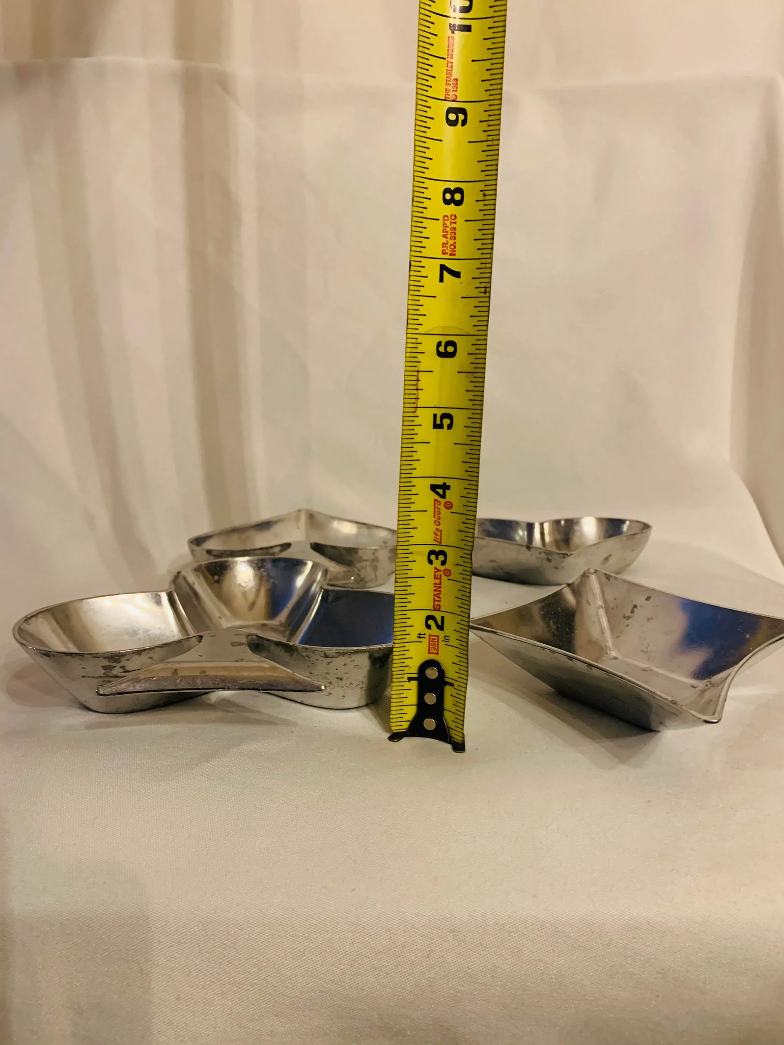 Vintage Tin/Aluminum Poker Nut Dishes- Set of 4 - 10