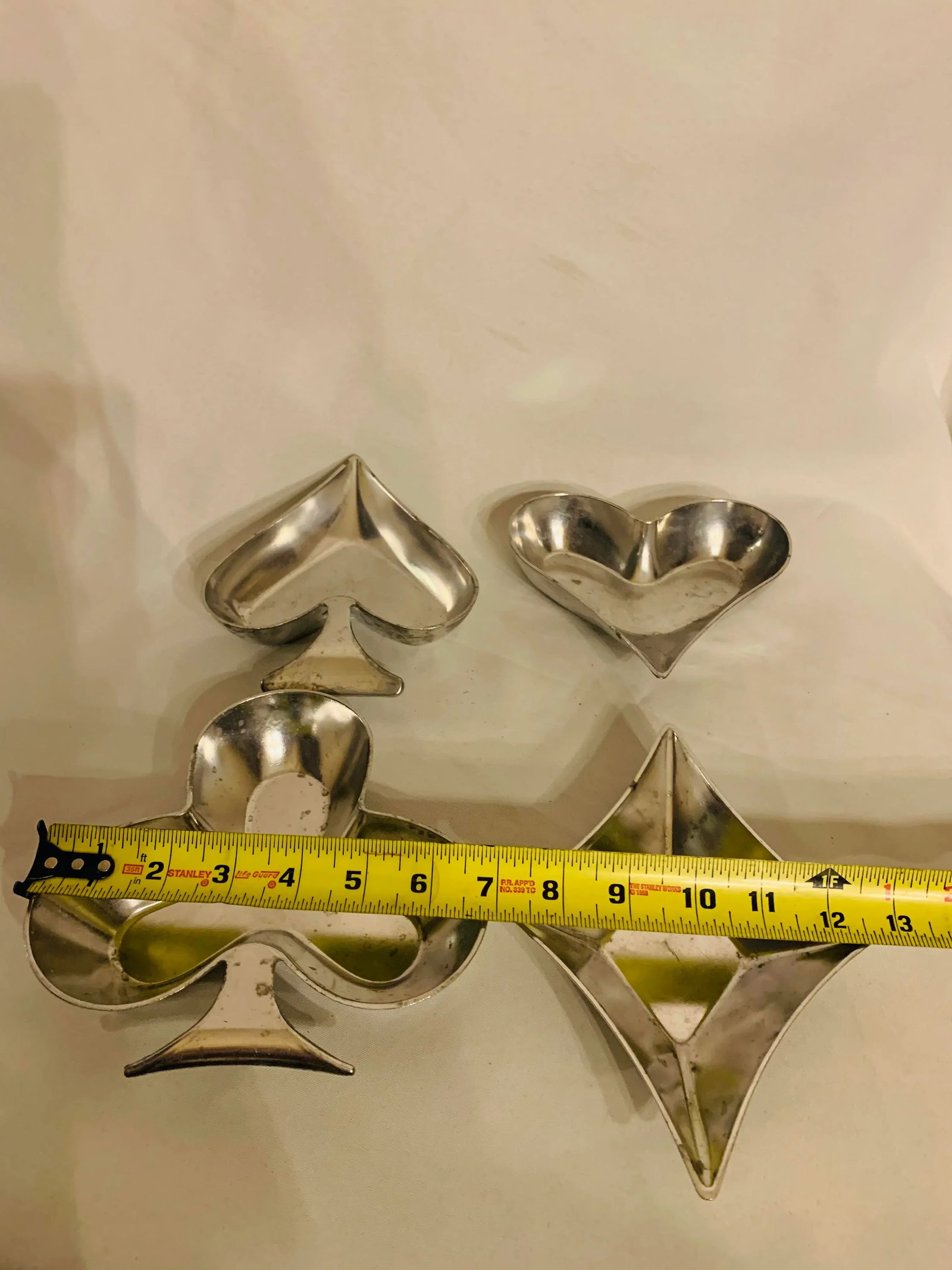 Vintage Tin/Aluminum Poker Nut Dishes- Set of 4 - 11