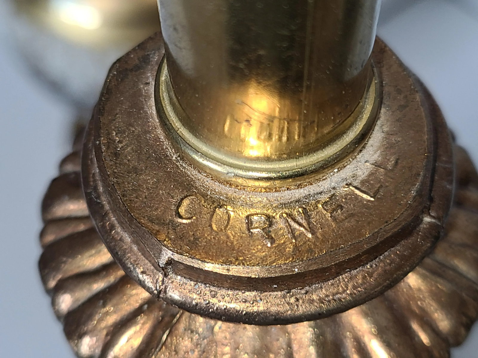 1950s Hollywood Regency Gold Satin Glass Cornell Table Lamps - a Pair - 10
