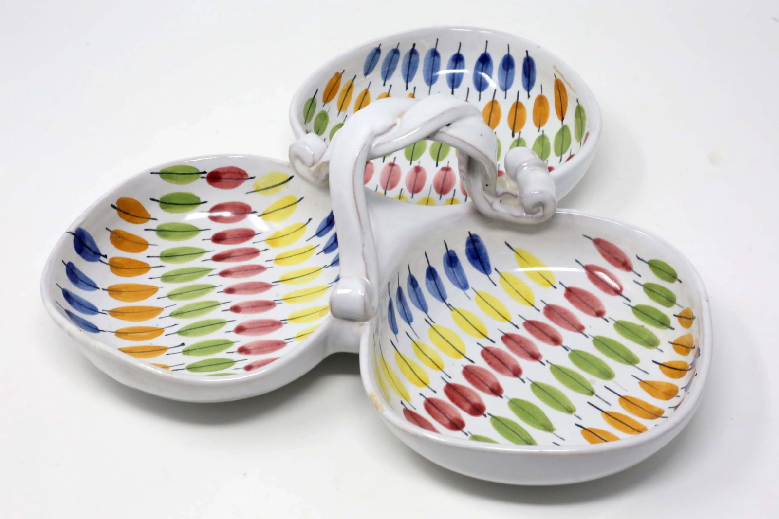 Vintage "Multi-Color Plume" Italian Serving Platter by B/3 Pottery - 2