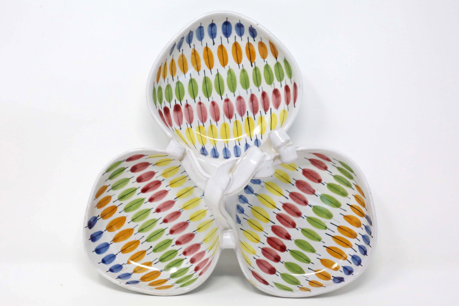 Vintage "Multi-Color Plume" Italian Serving Platter by B/3 Pottery - 3