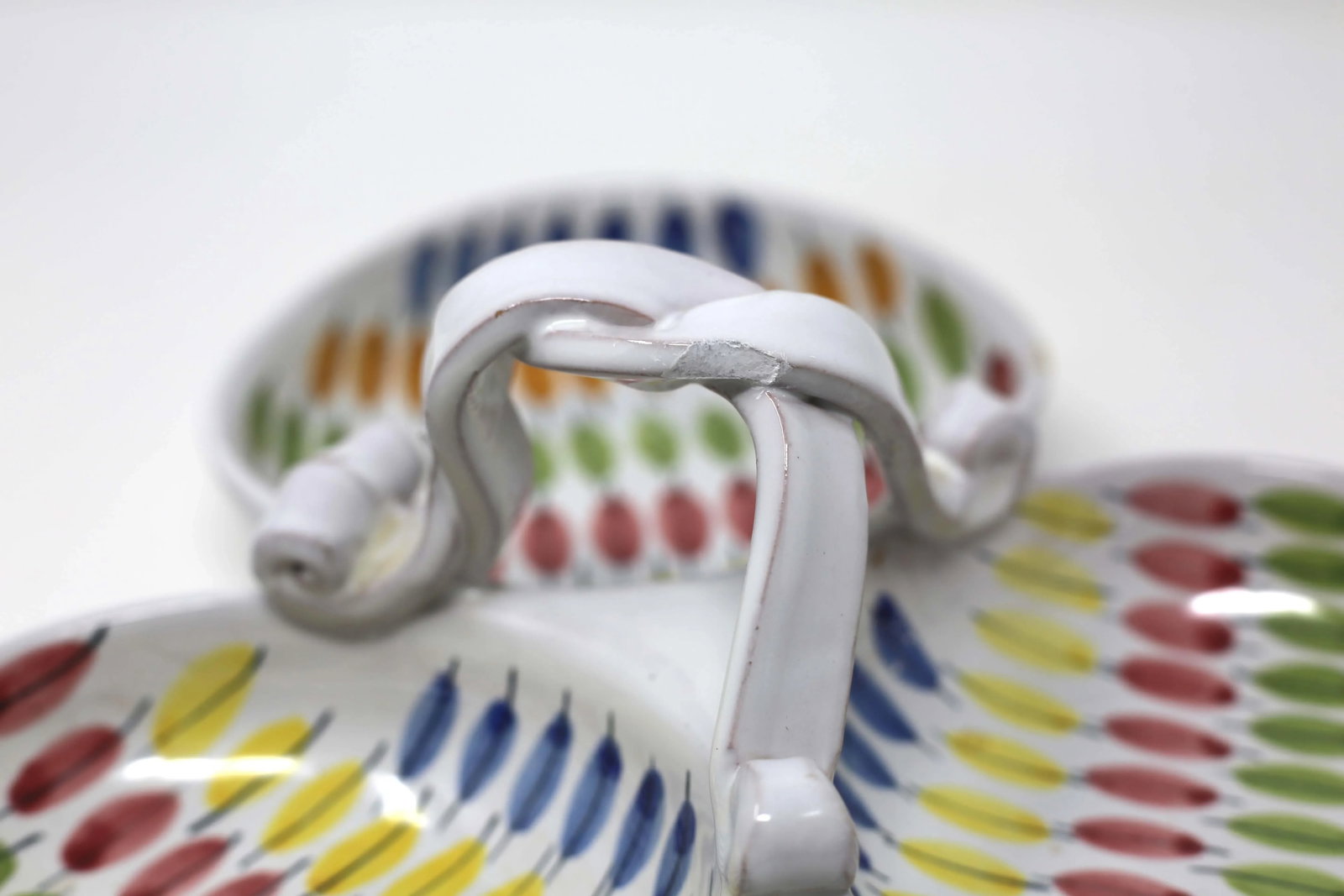 Vintage "Multi-Color Plume" Italian Serving Platter by B/3 Pottery - 5