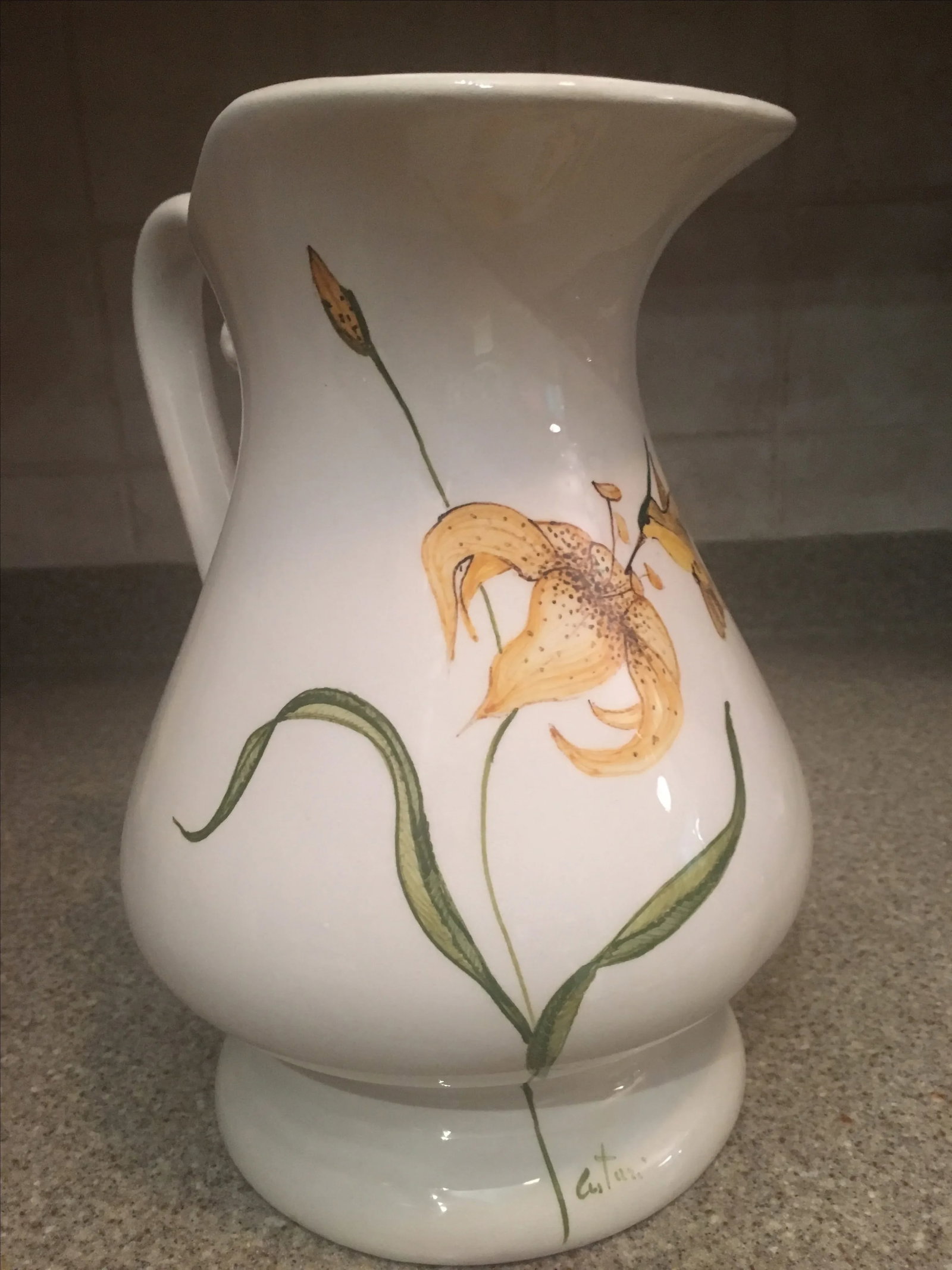 Italian Lily & Hummingbird Pitcher - 2