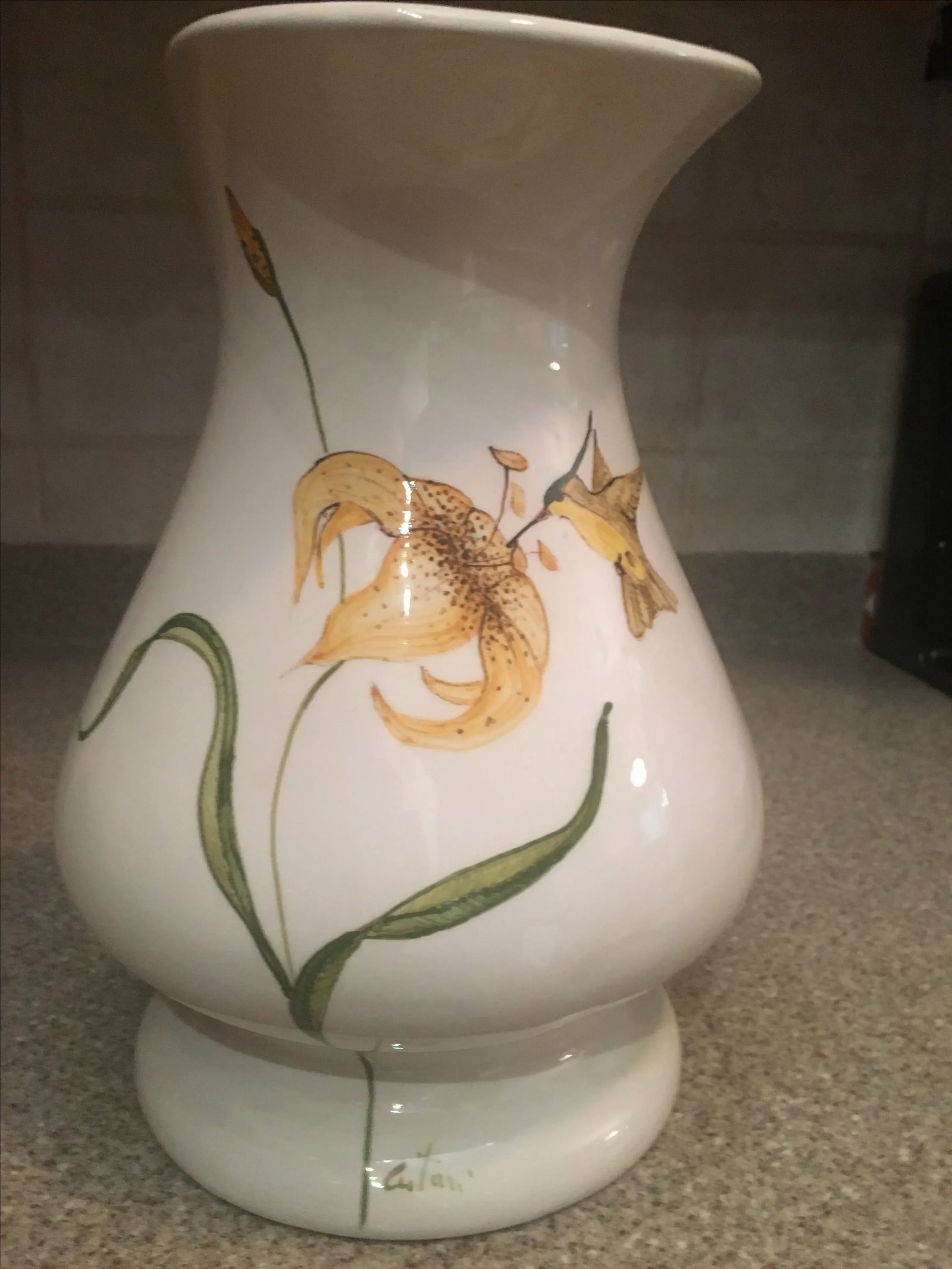 Italian Lily & Hummingbird Pitcher - 3