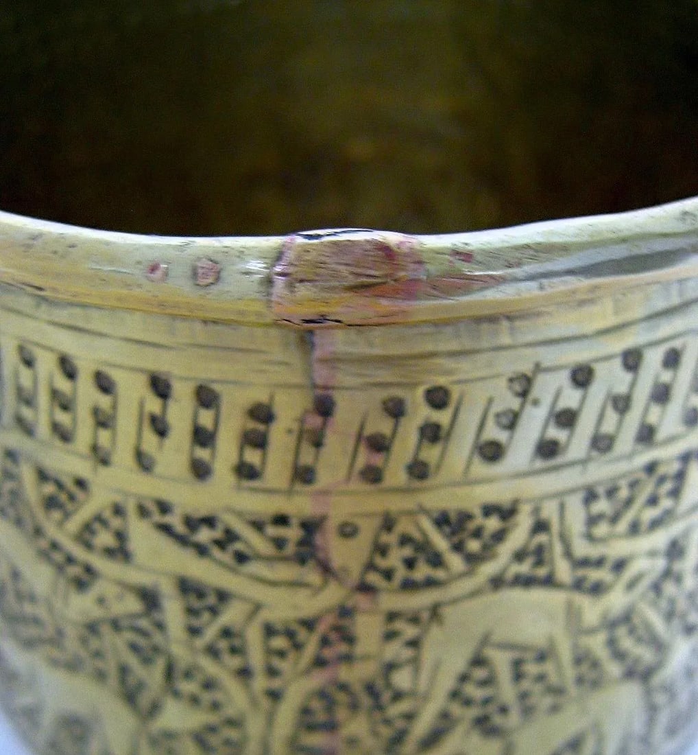 Late 19th Century Middle Eastern Brass Cup - 6